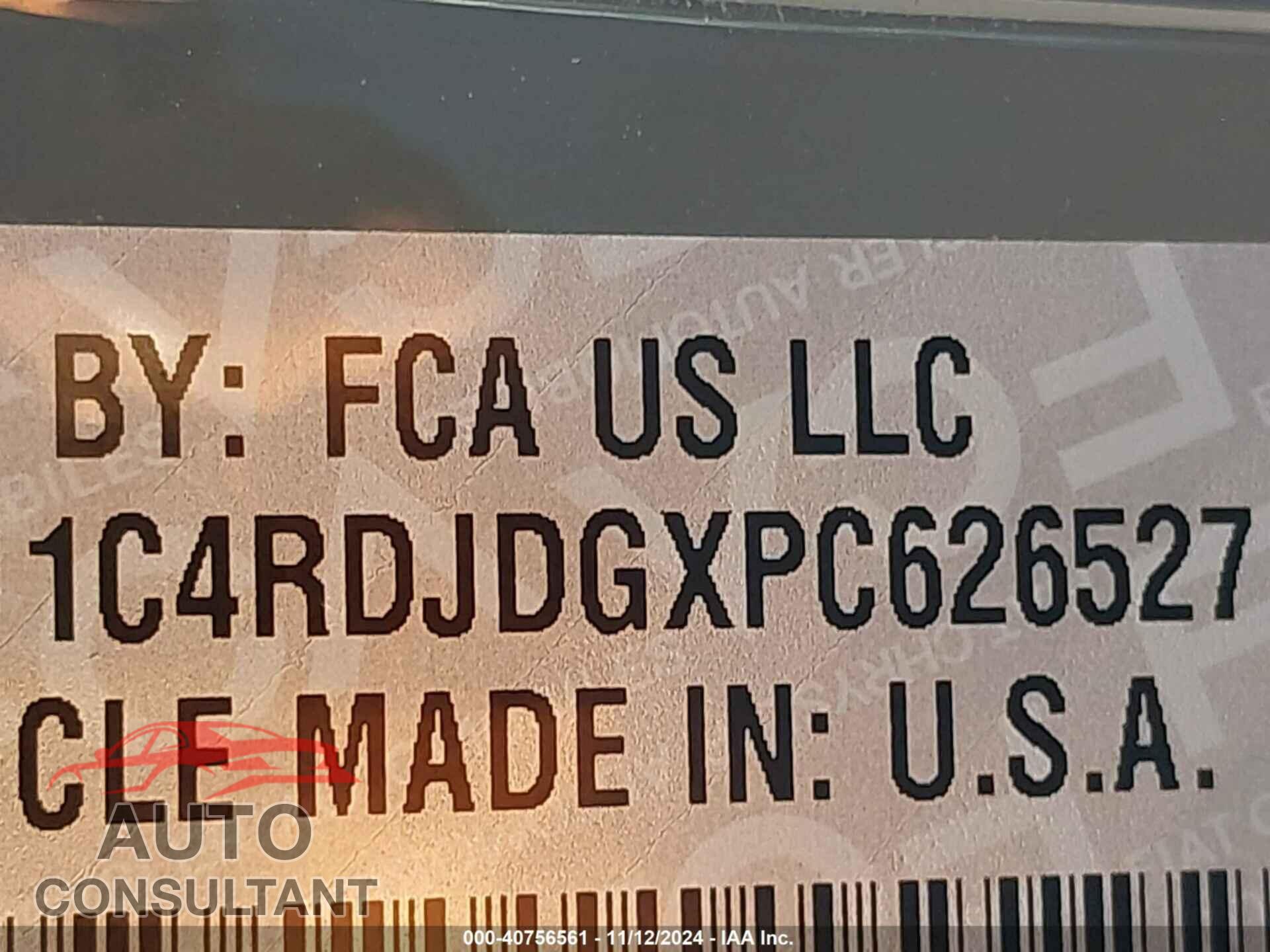 DODGE DURANGO 2023 - 1C4RDJDGXPC626527