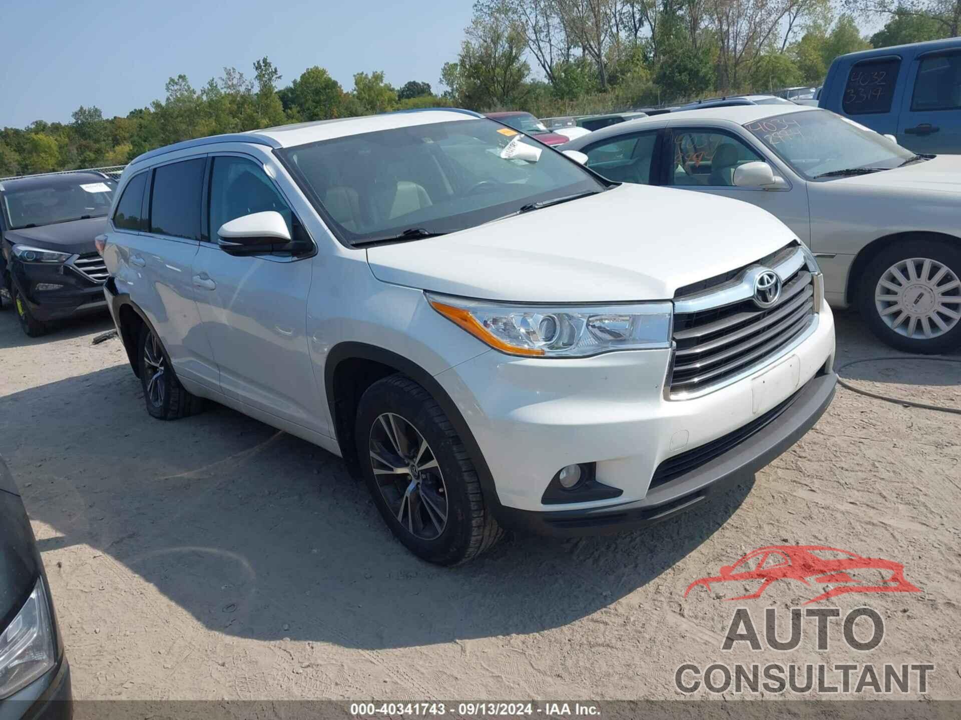 TOYOTA HIGHLANDER 2016 - 5TDJKRFH7GS280801