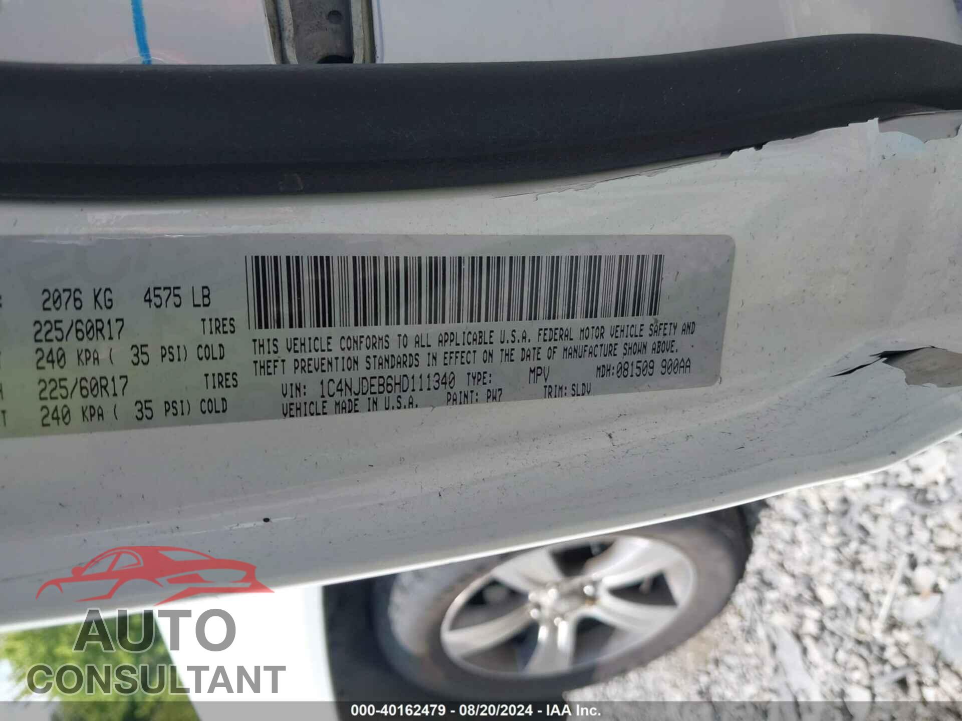 JEEP COMPASS 2017 - 1C4NJDEB6HD111340