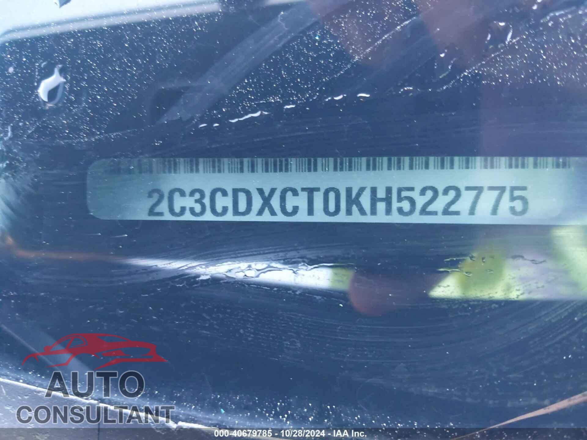 DODGE CHARGER 2019 - 2C3CDXCT0KH522775