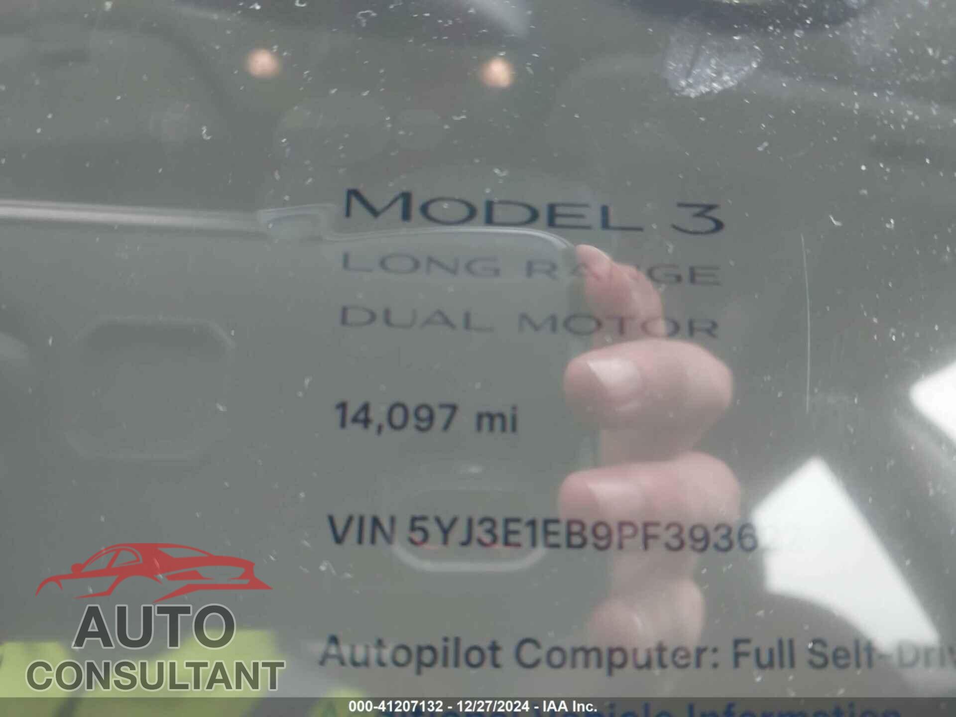 TESLA MODEL 3 2023 - 5YJ3E1EB9PF393622