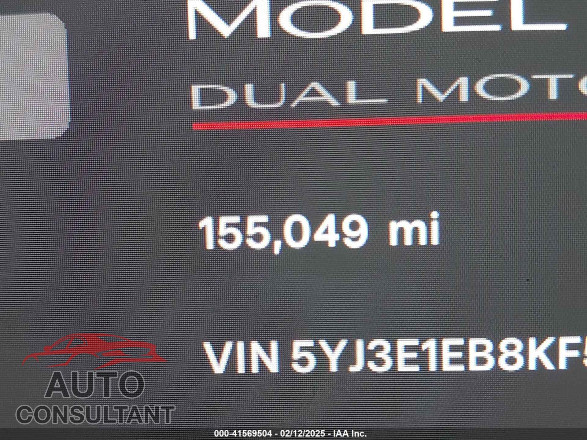 TESLA MODEL 3 2019 - 5YJ3E1EB8KF514438