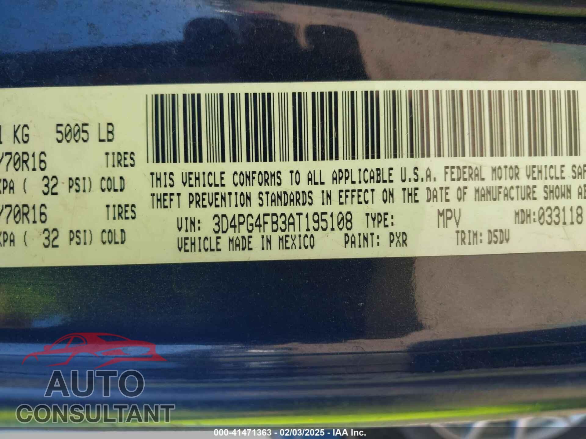 DODGE JOURNEY 2010 - 3D4PG4FB3AT195108