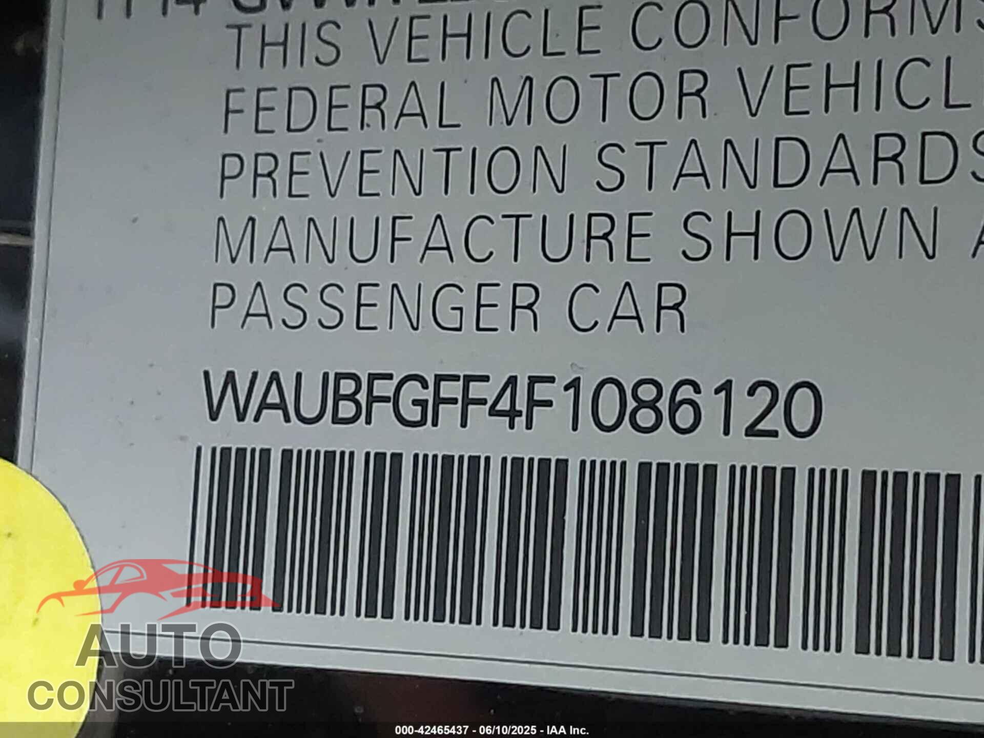 AUDI S3 2015 - WAUBFGFF4F1086120