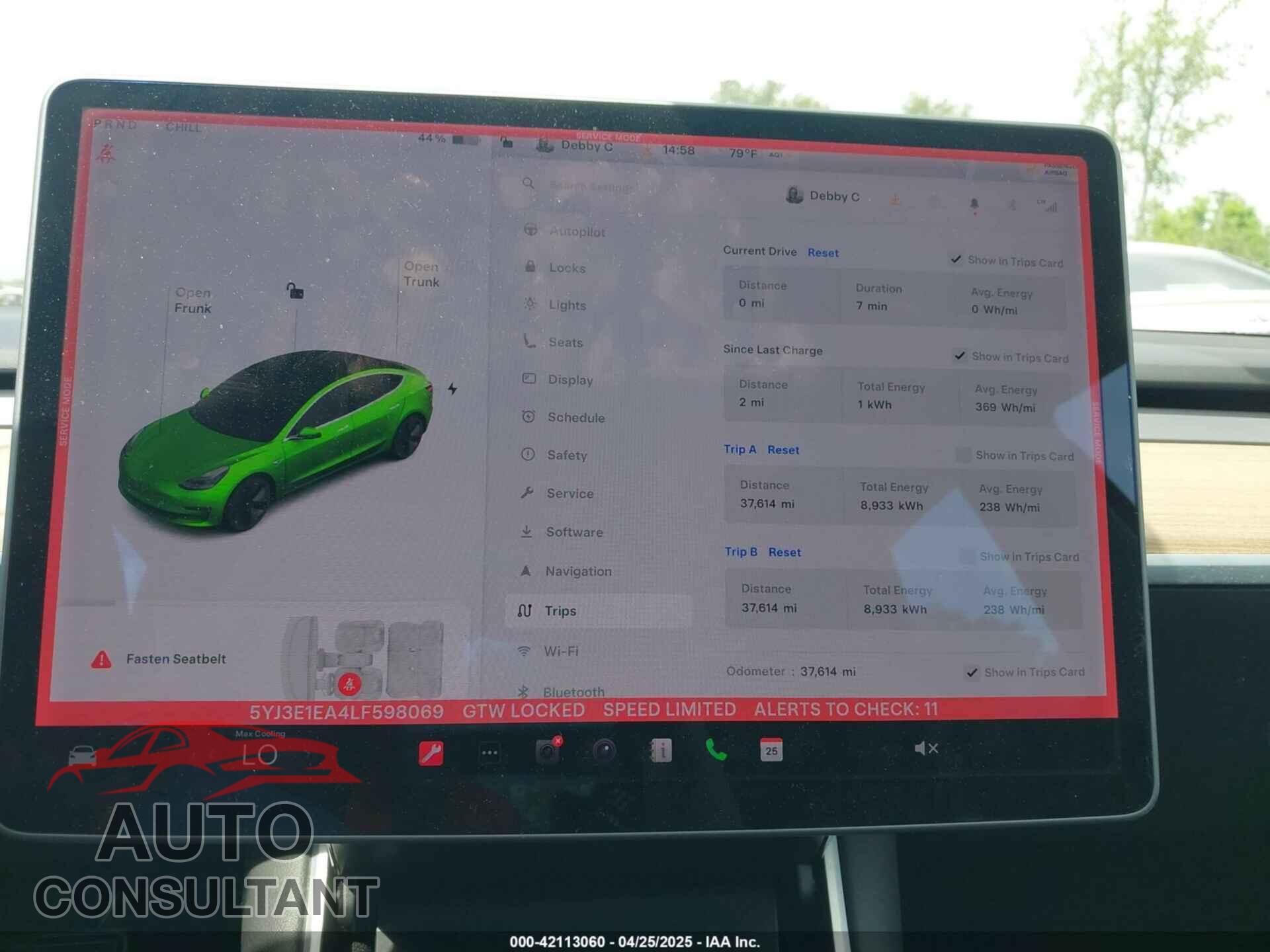 TESLA MODEL 3 2020 - 5YJ3E1EA4LF598069
