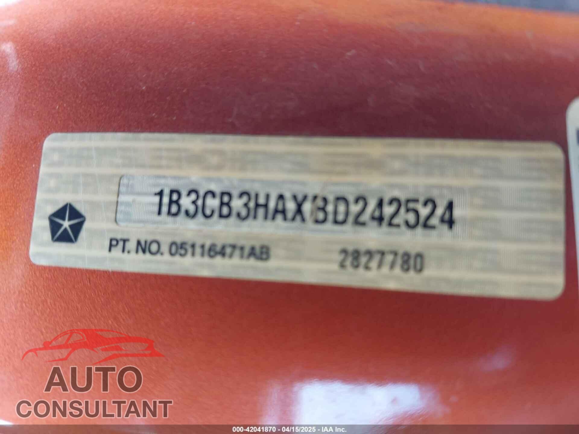 DODGE CALIBER 2011 - 1B3CB3HAXBD242524