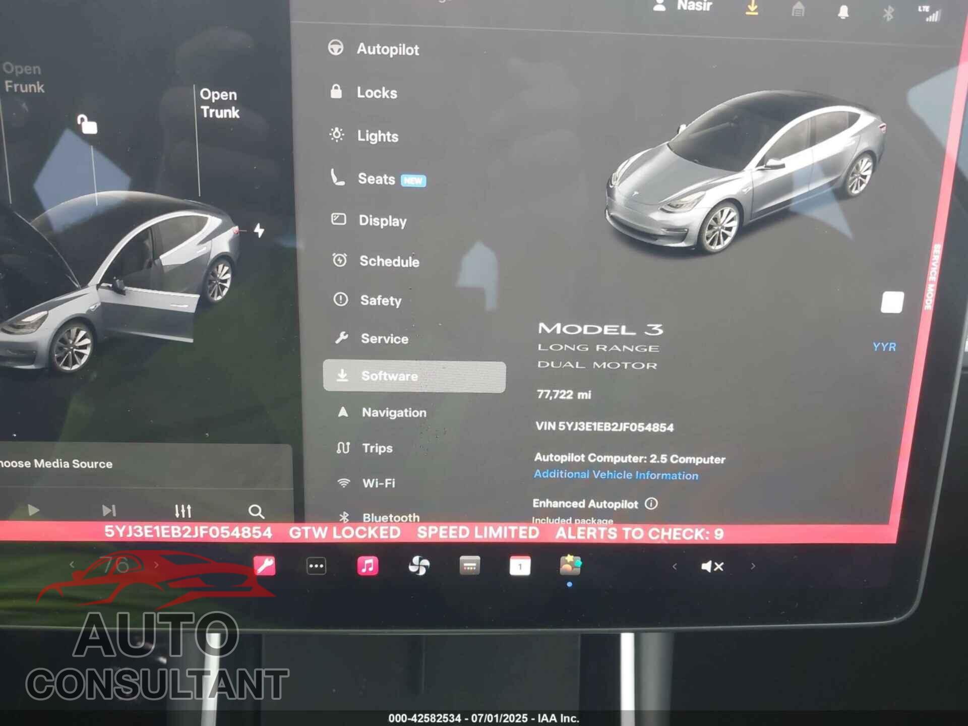TESLA MODEL 3 2018 - 5YJ3E1EB2JF054854