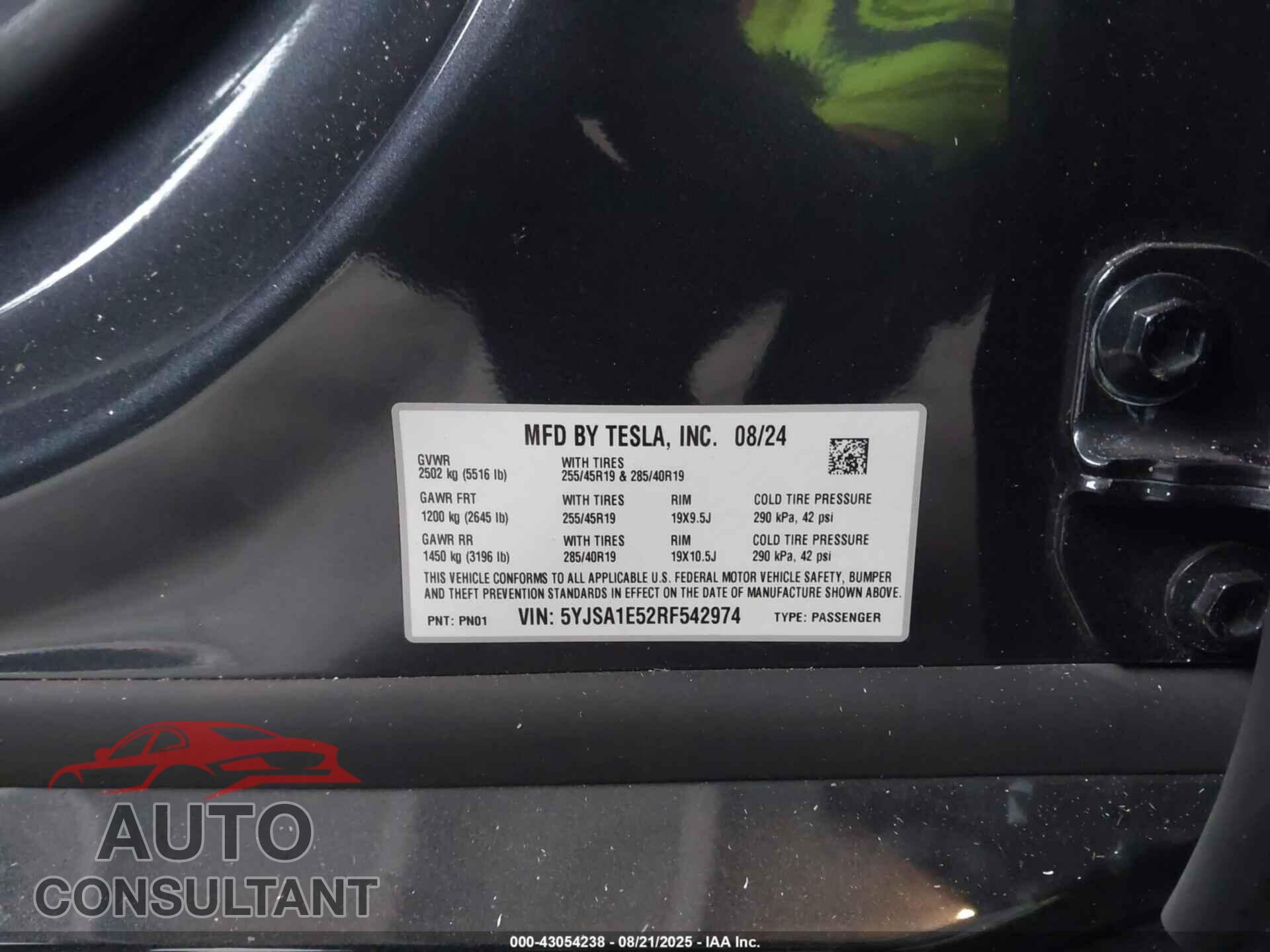 TESLA MODEL S 2024 - 5YJSA1E52RF542974