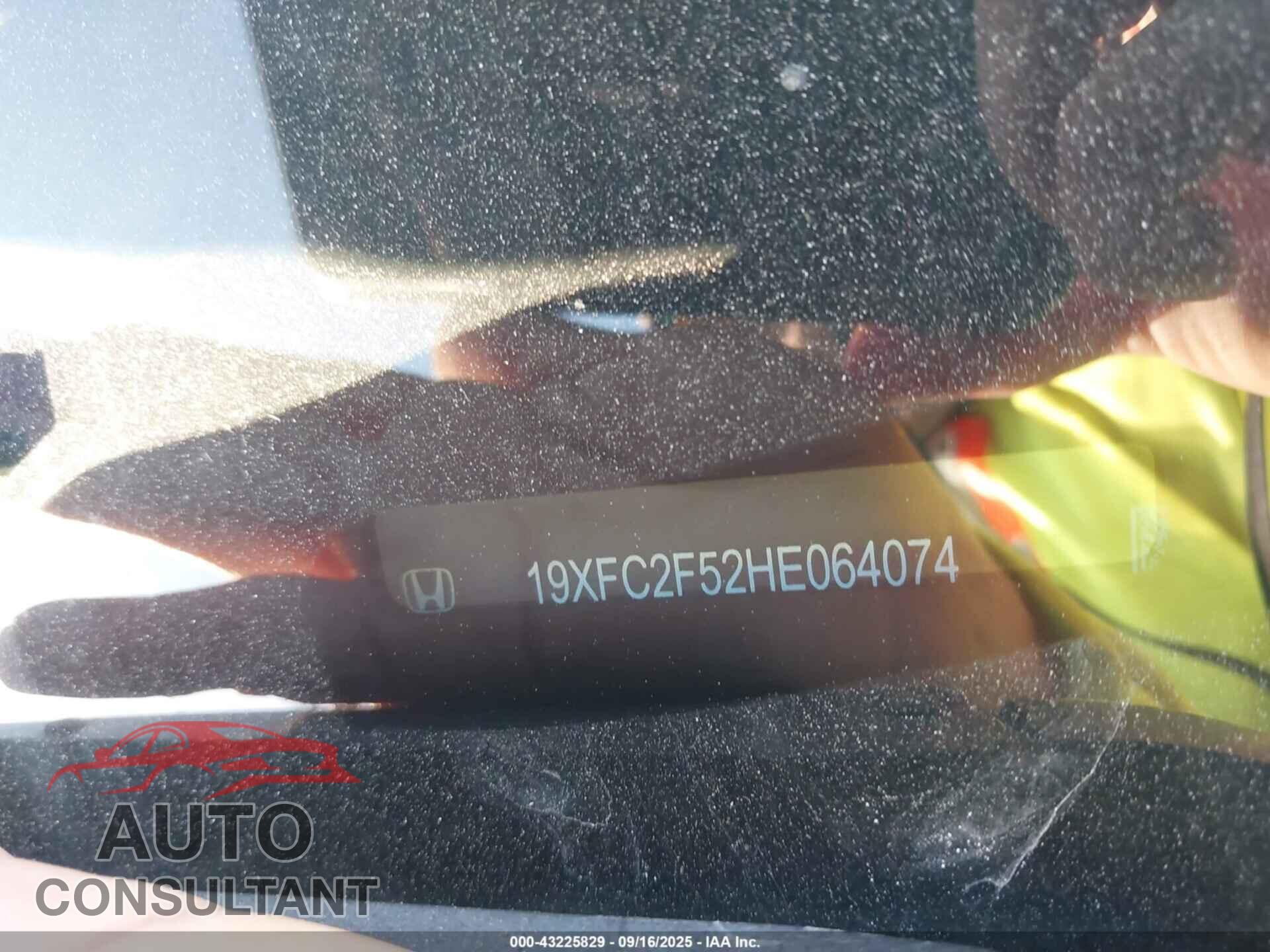 HONDA CIVIC 2017 - 19XFC2F52HE064074