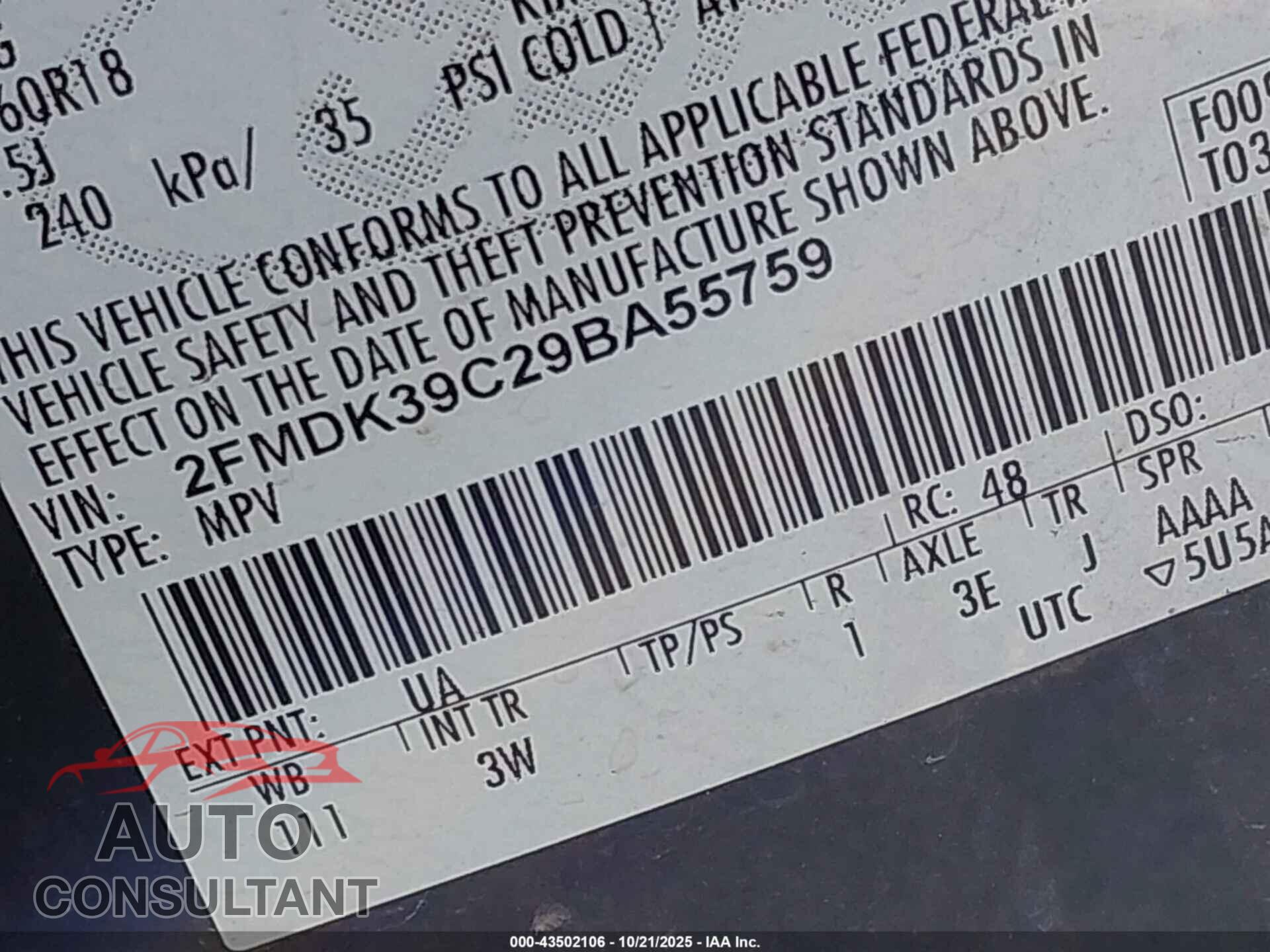 FORD EDGE 2009 - 2FMDK39C29BA55759