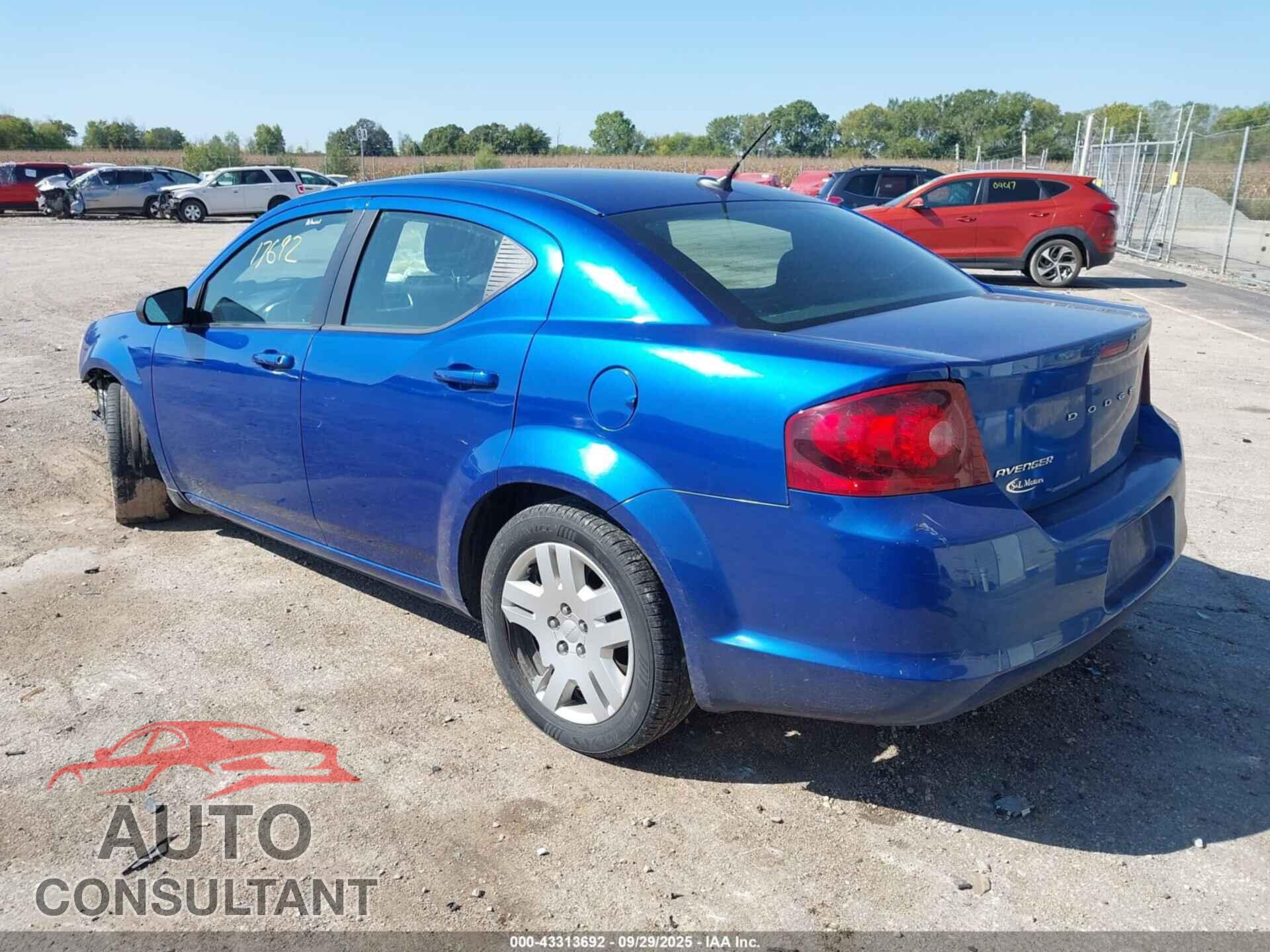 DODGE AVENGER 2013 - 1C3CDZAB9DN655082
