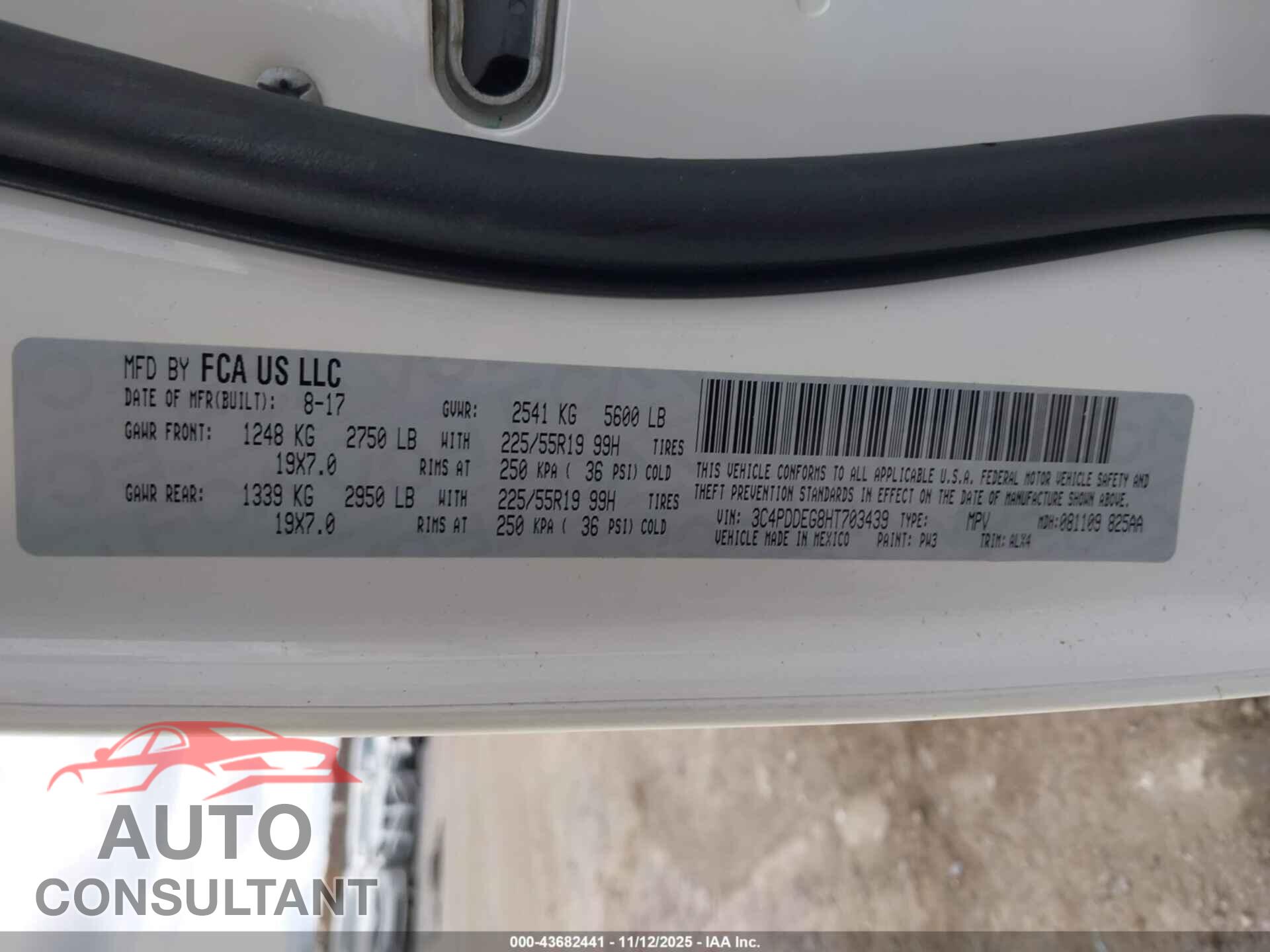 DODGE JOURNEY 2017 - 3C4PDDEG8HT703439