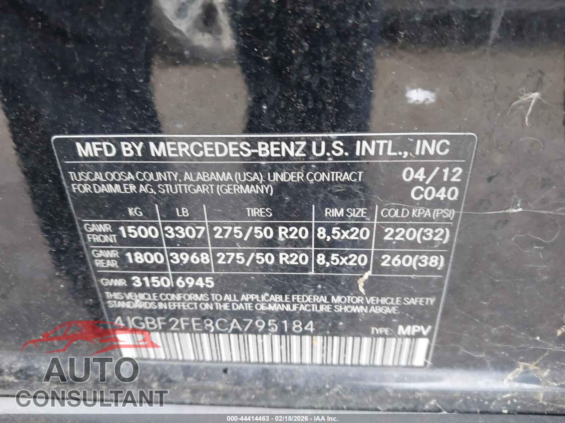 MERCEDES-BENZ GL 350 BLUETEC 2012 - 4JGBF2FE8CA795184