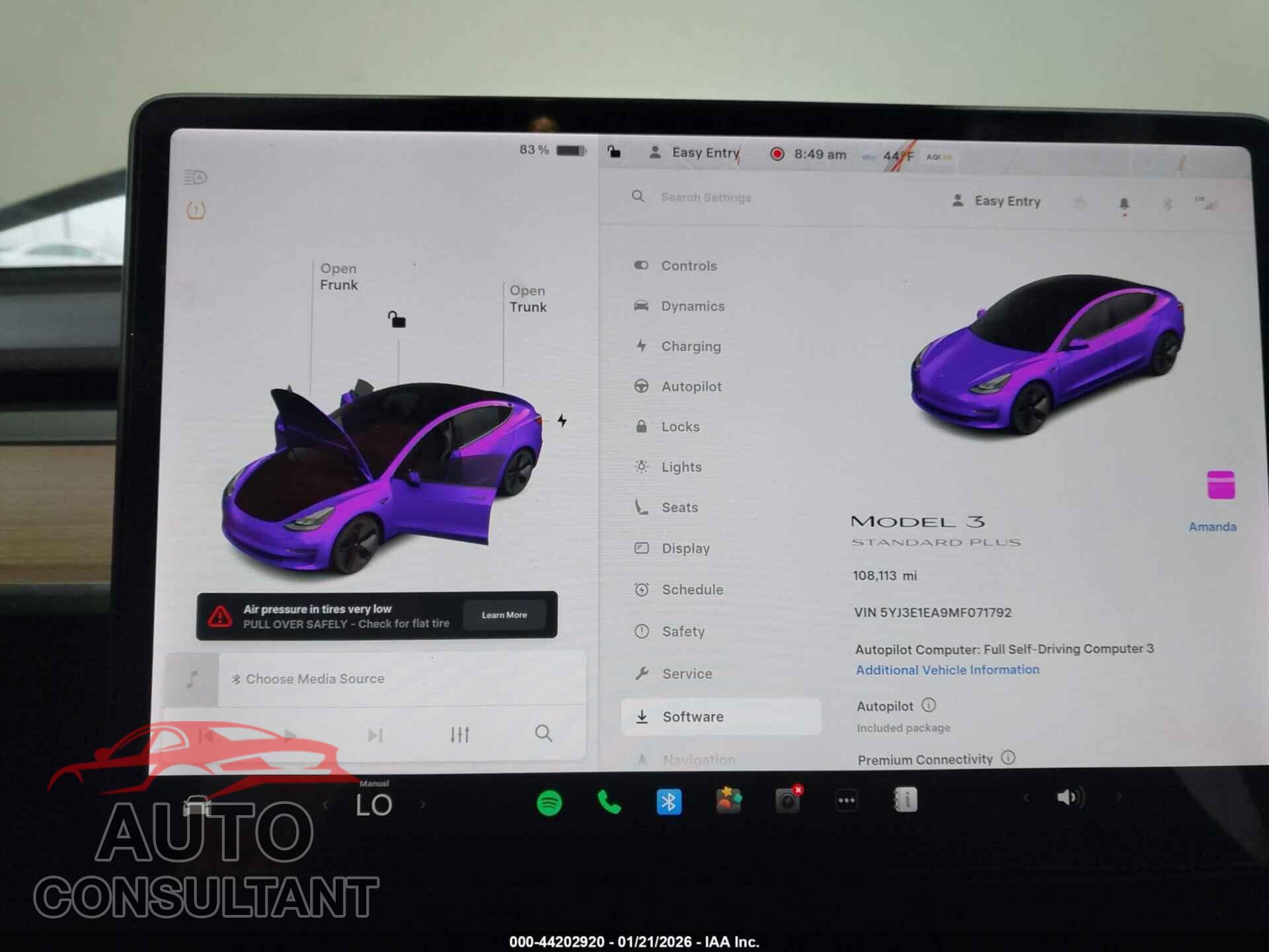TESLA MODEL 3 2021 - 5YJ3E1EA9MF071792