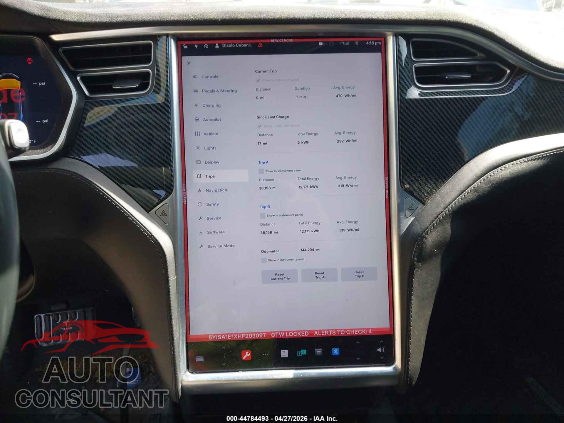 TESLA MODEL S 2017 - 5YJSA1E1XHF203097