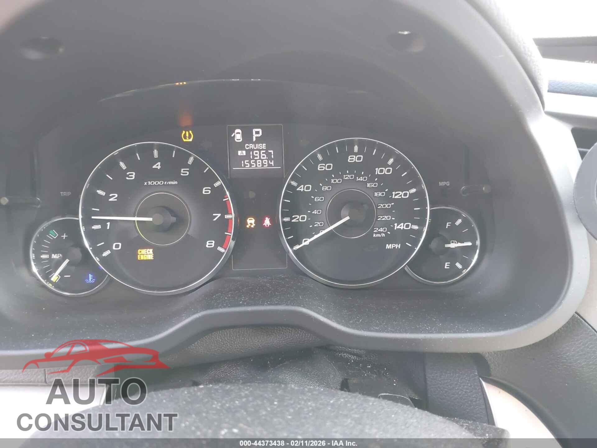 SUBARU OUTBACK 2012 - 4S4BRCCC7C3237606