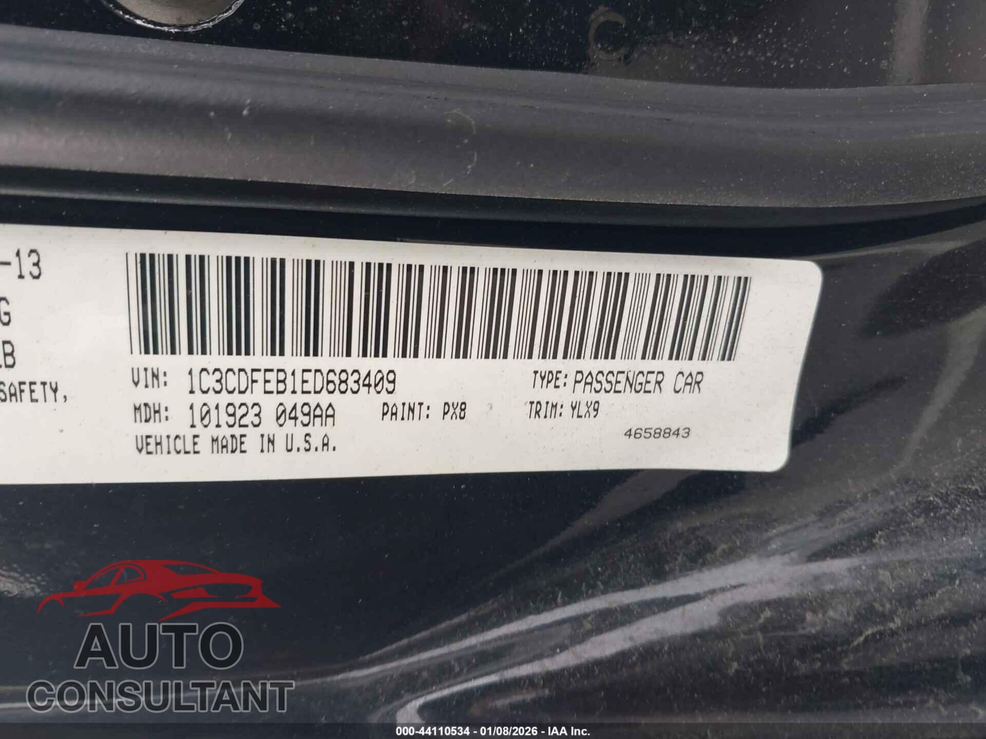 DODGE DART 2014 - 1C3CDFEB1ED683409