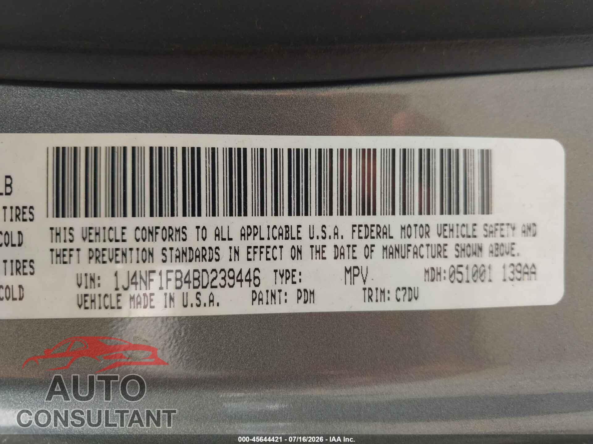 JEEP COMPASS 2013 - 1C4NJCBB3DD225630