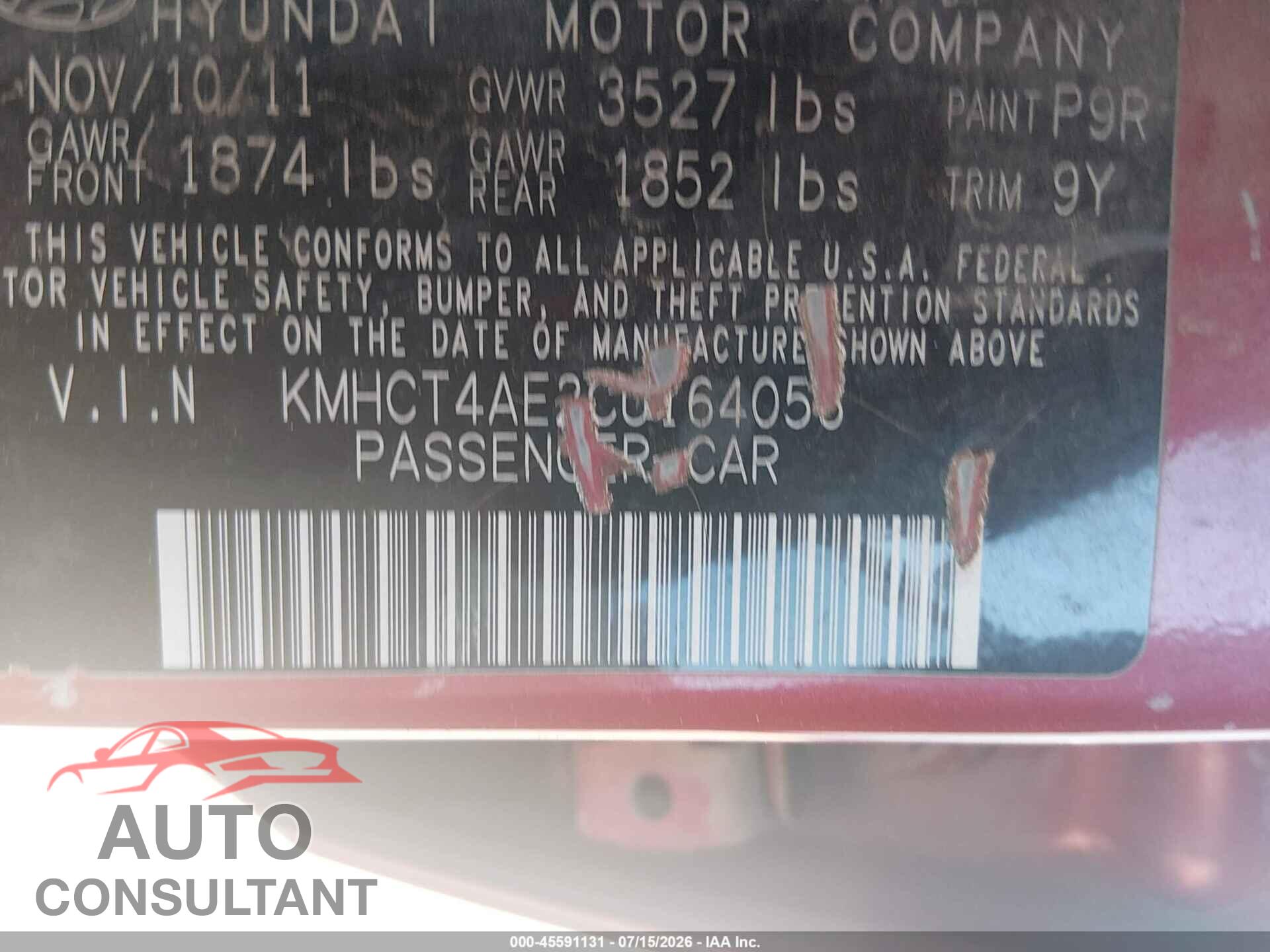 HYUNDAI ACCENT 2012 - KMHCT4AE2CU164056