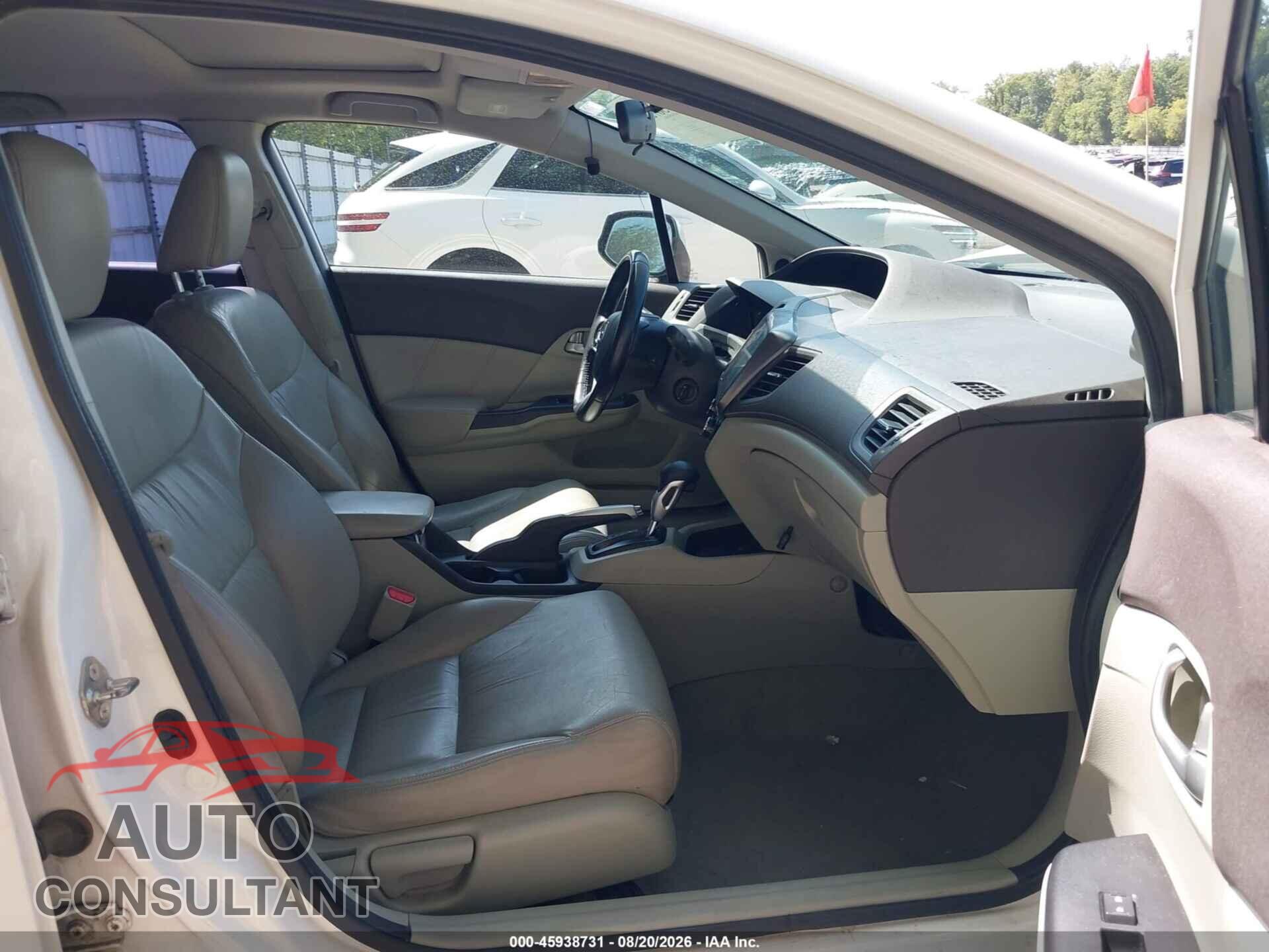 HONDA CIVIC 2012 - 19XFB2F92CE047726