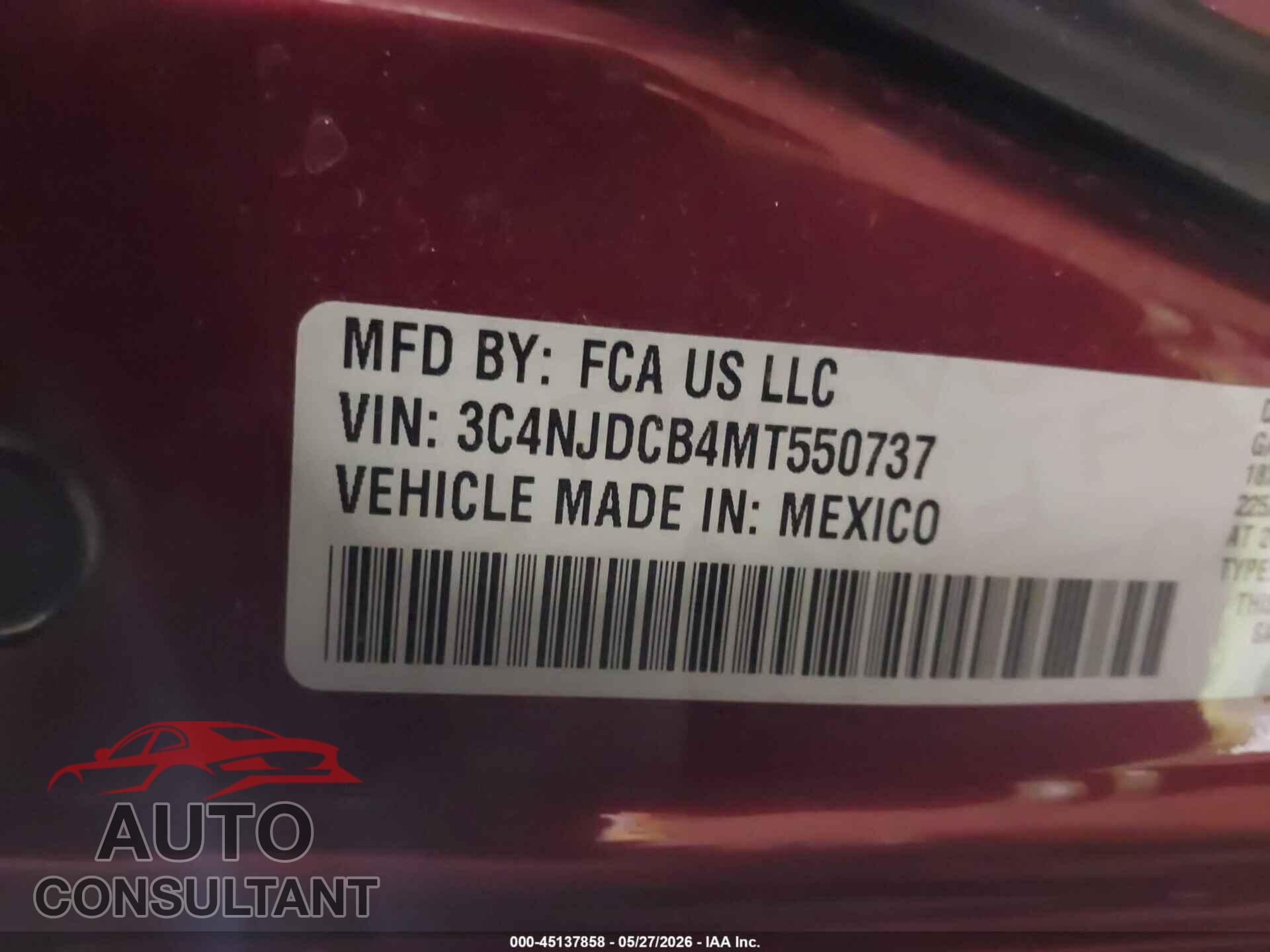 JEEP COMPASS 2021 - 3C4NJDCB4MT550737