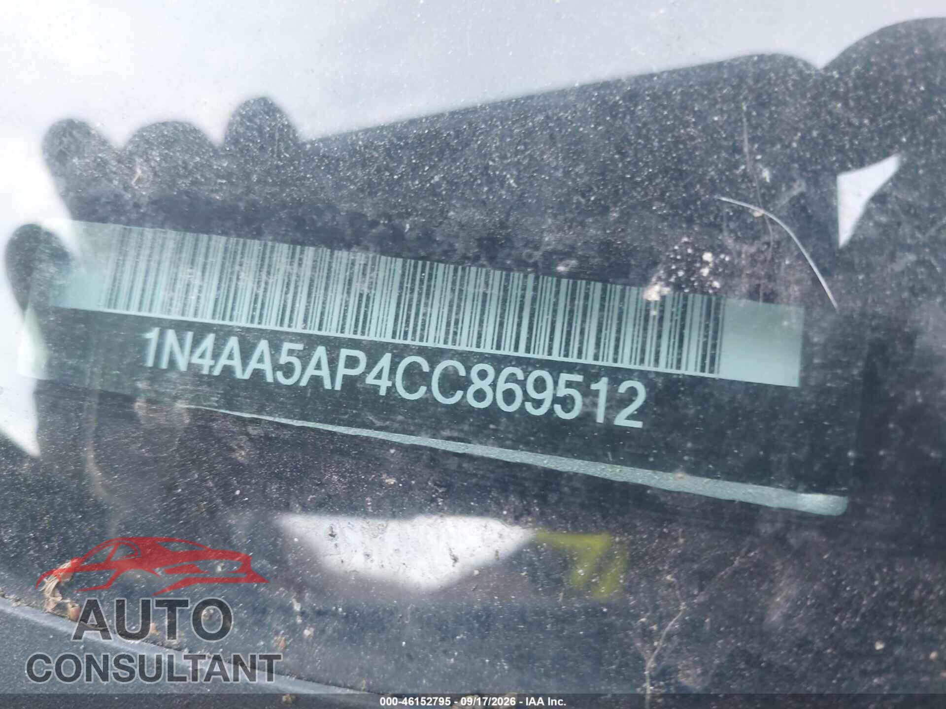 NISSAN MAXIMA 2012 - 1N4AA5AP4CC869512