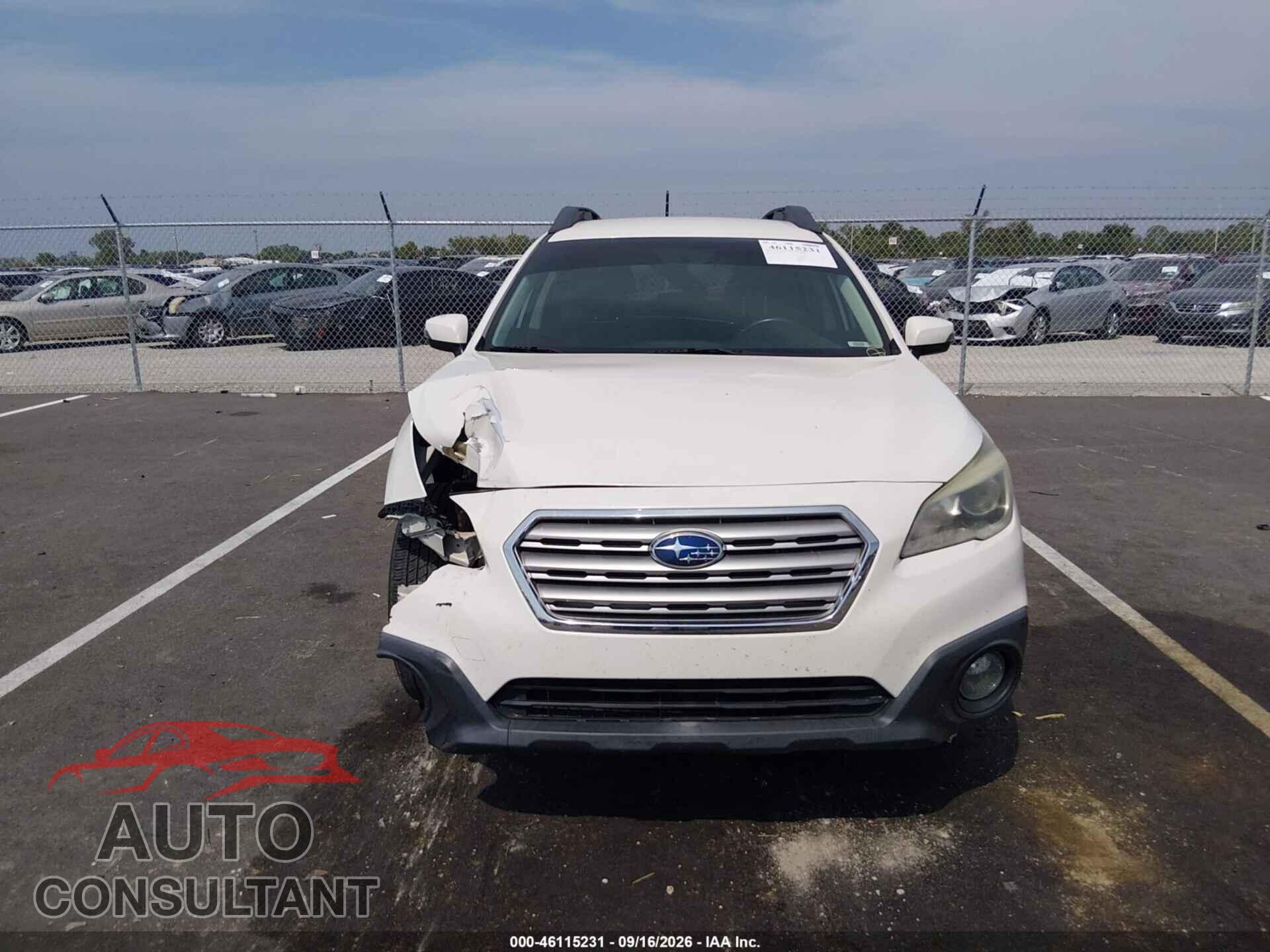 SUBARU OUTBACK 2016 - 4S4BSBFC6G3288059