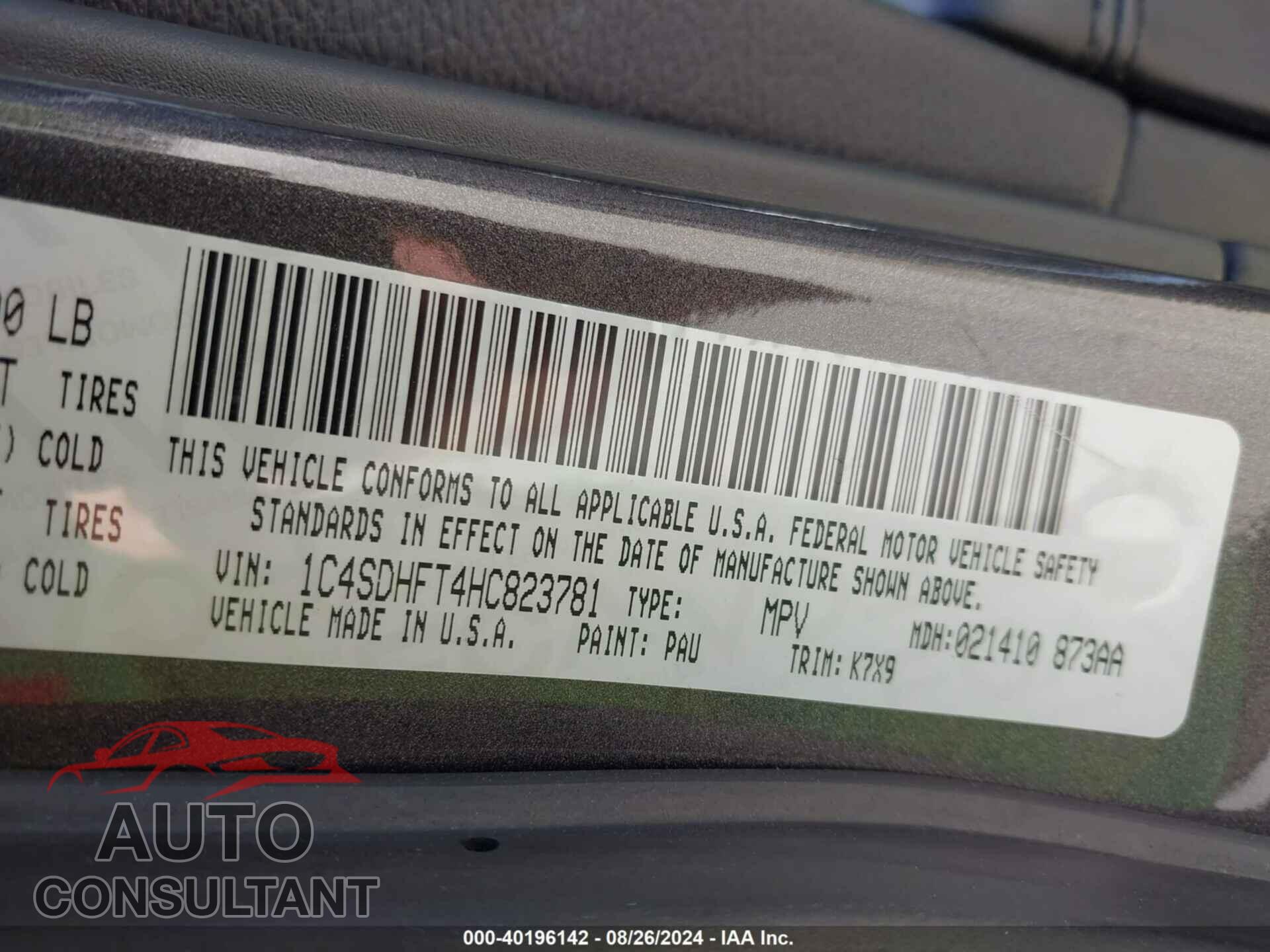 DODGE DURANGO 2017 - 1C4SDHFT4HC823781