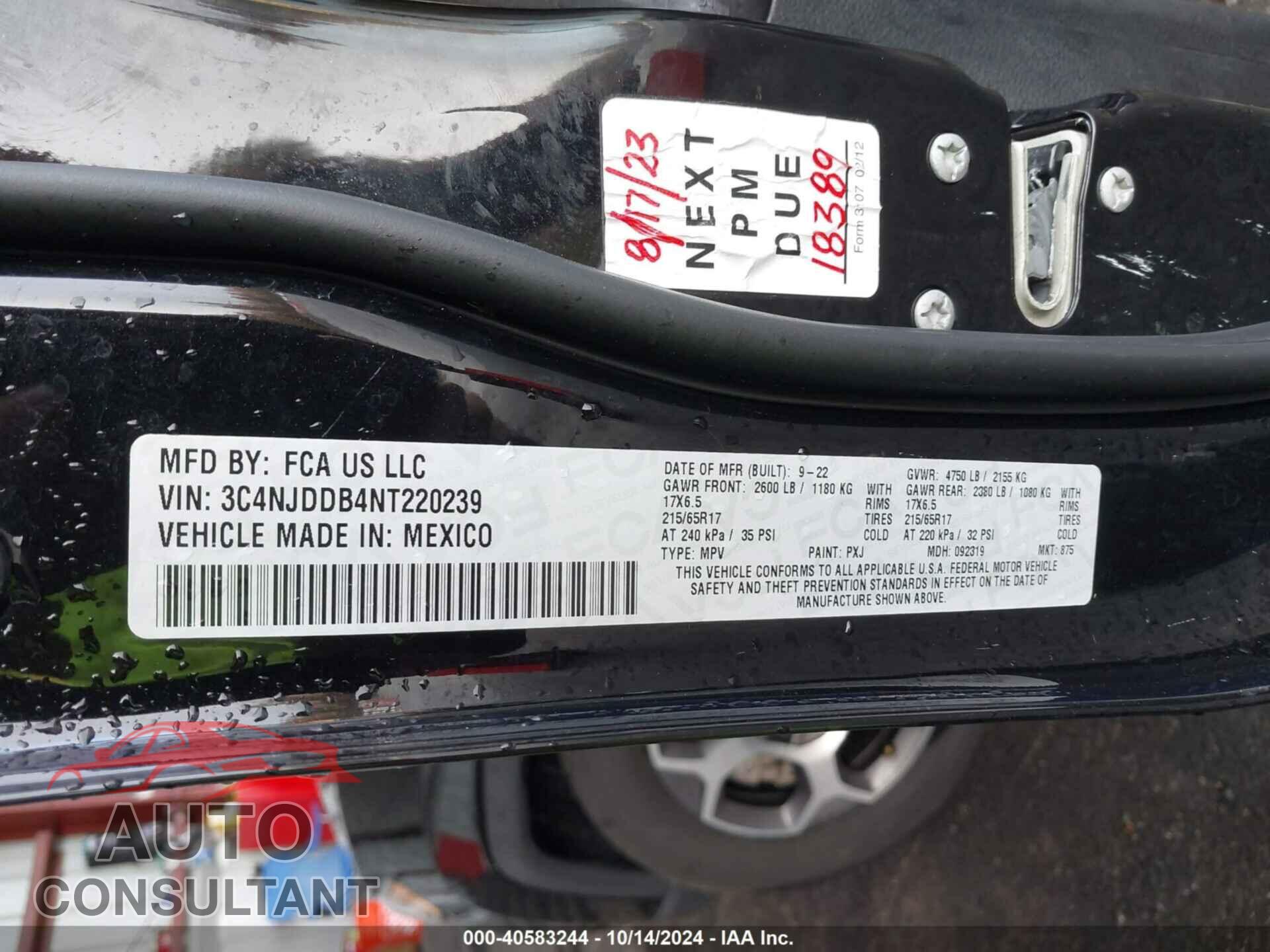 JEEP COMPASS 2022 - 3C4NJDDB4NT220239