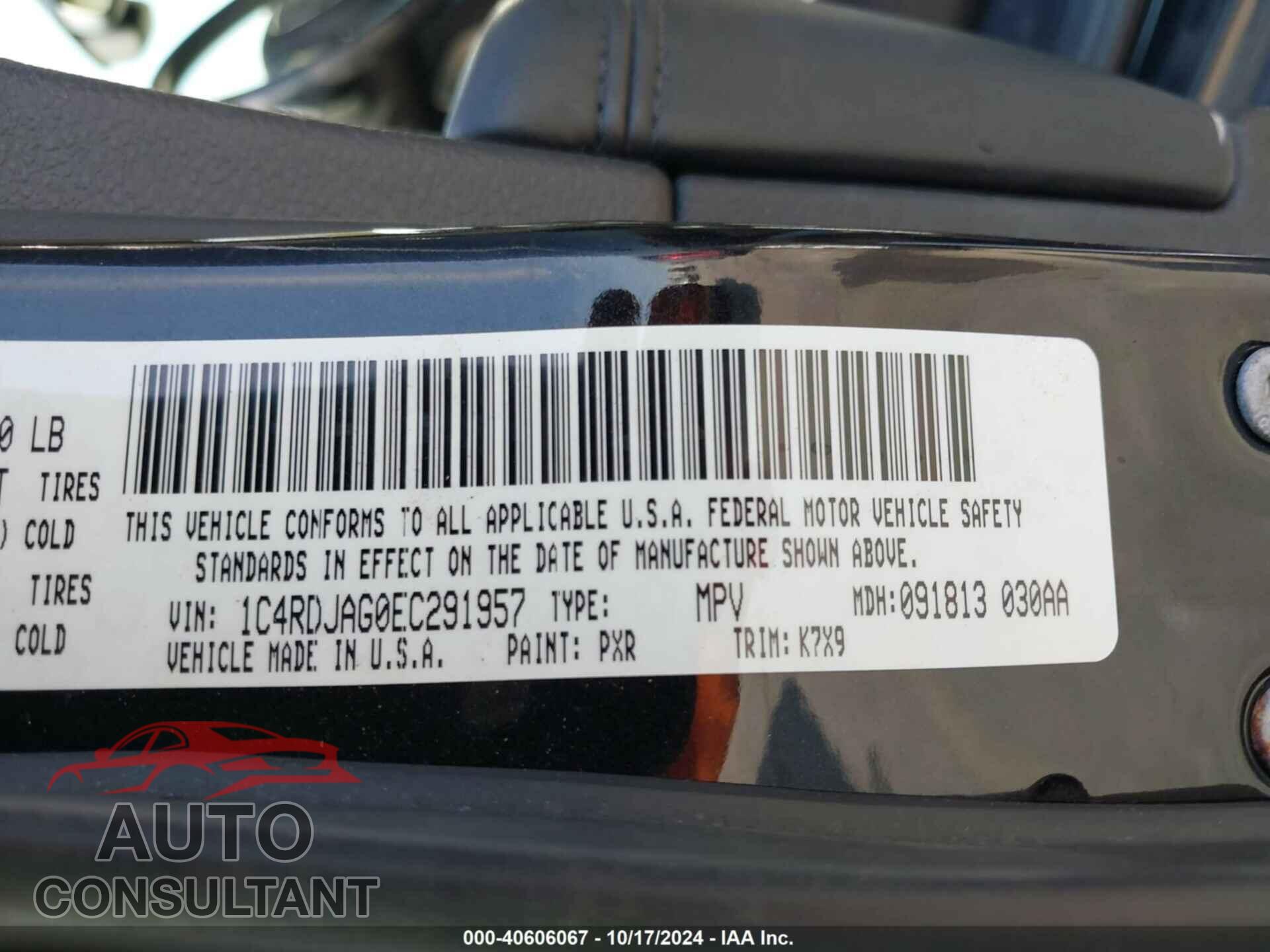 DODGE DURANGO 2014 - 1C4RDJAG0EC291957