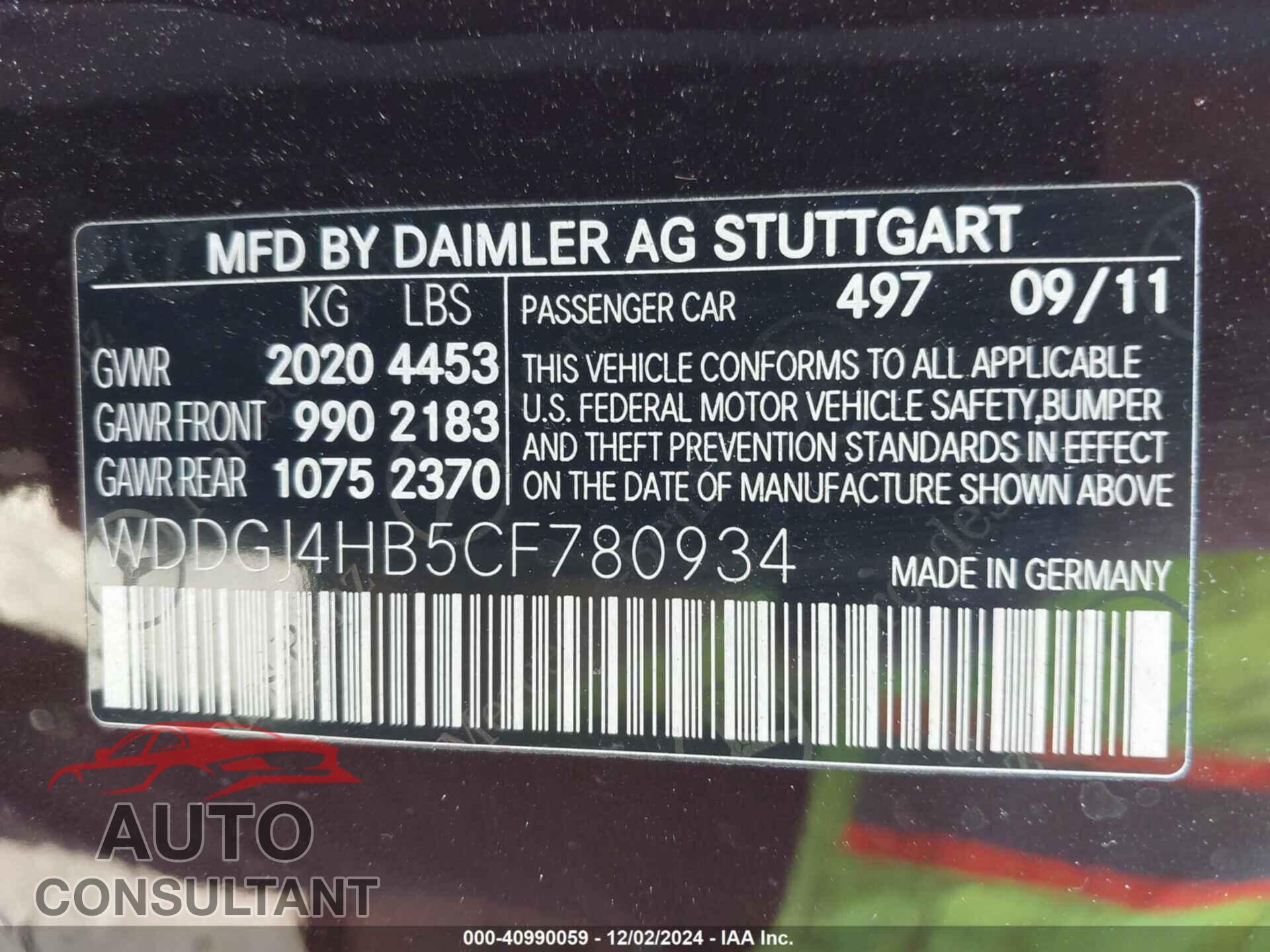 MERCEDES-BENZ C 250 2012 - WDDGJ4HB5CF780934