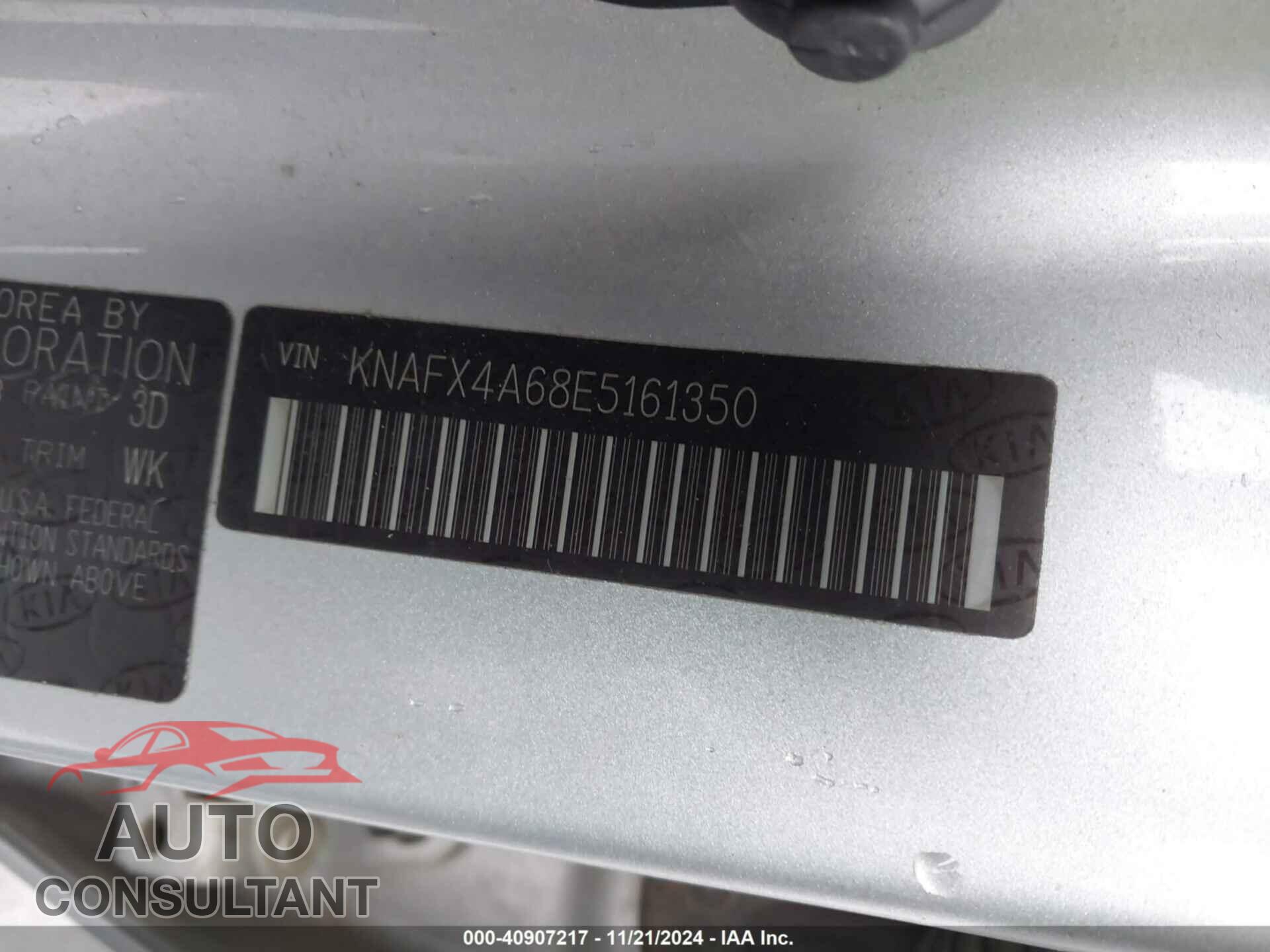 KIA FORTE 2014 - KNAFX4A68E5161350