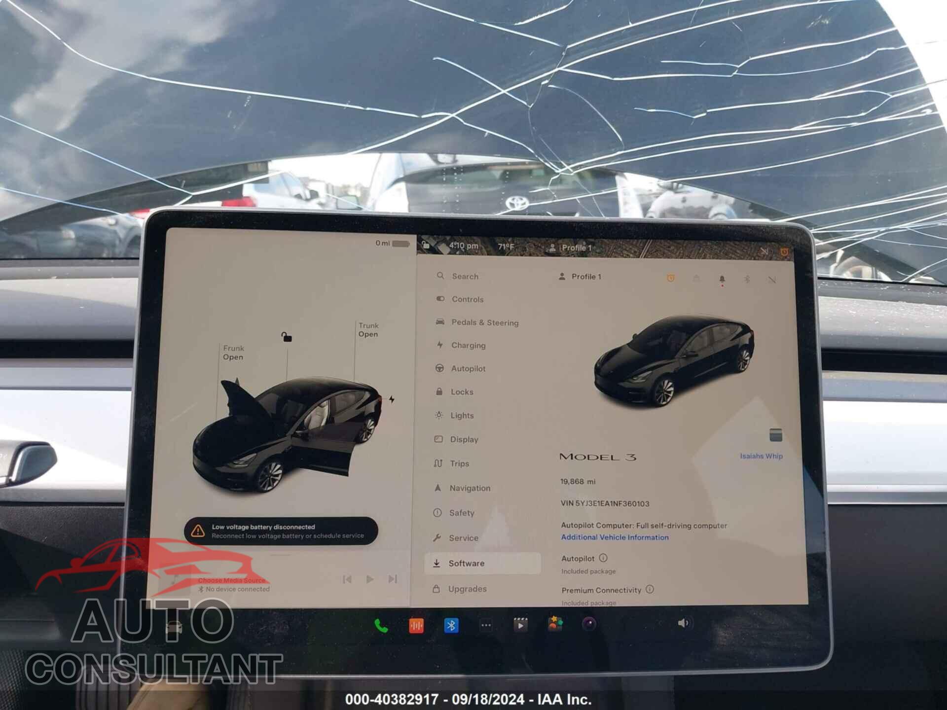 TESLA MODEL 3 2022 - 5YJ3E1EA1NF360103