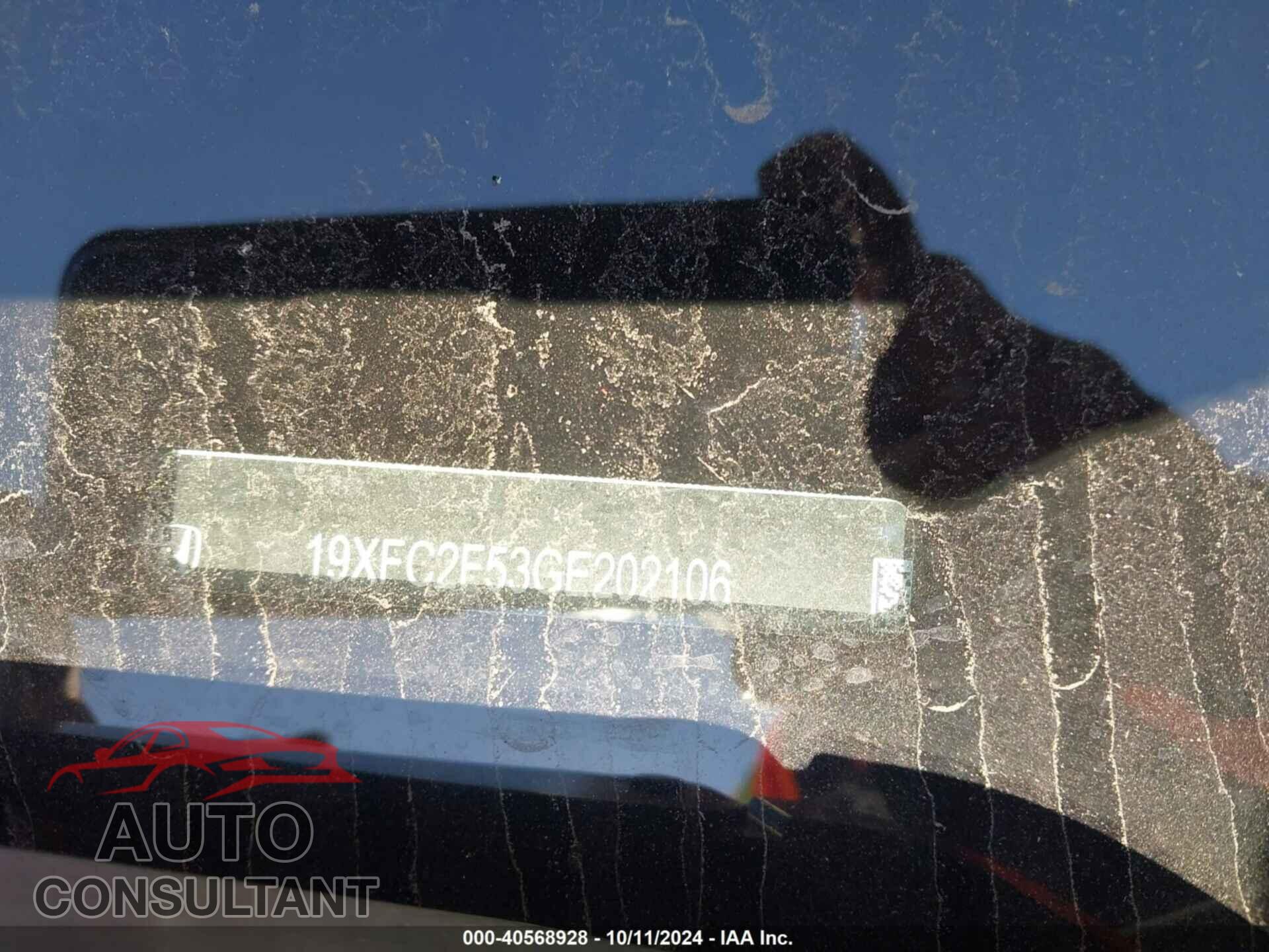 HONDA CIVIC 2016 - 19XFC2F53GE202106