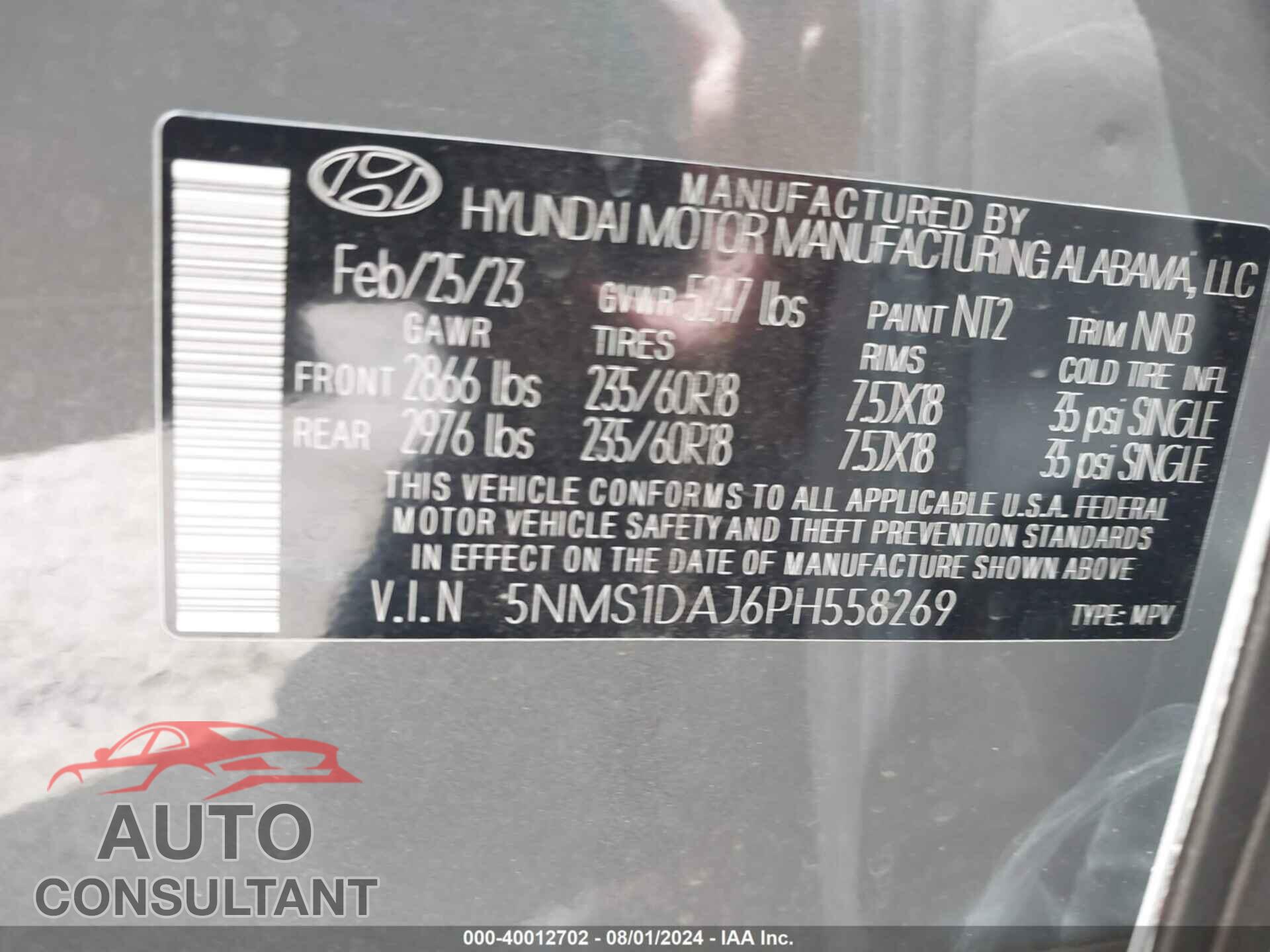 HYUNDAI SANTA FE 2023 - 5NMS1DAJ6PH558269