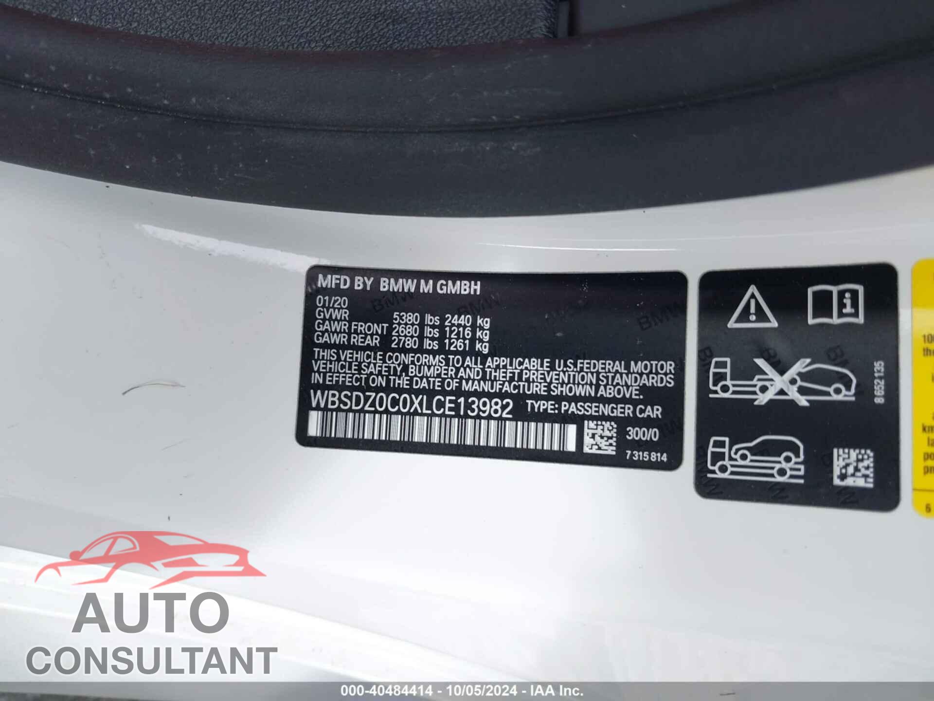 BMW M8 2020 - WBSDZ0C0XLCE13982