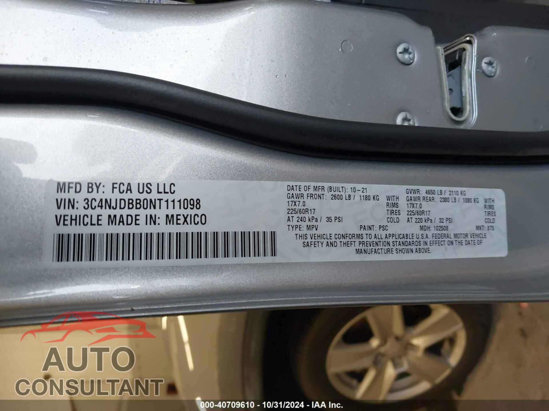 JEEP COMPASS 2022 - 3C4NJDBB0NT111098