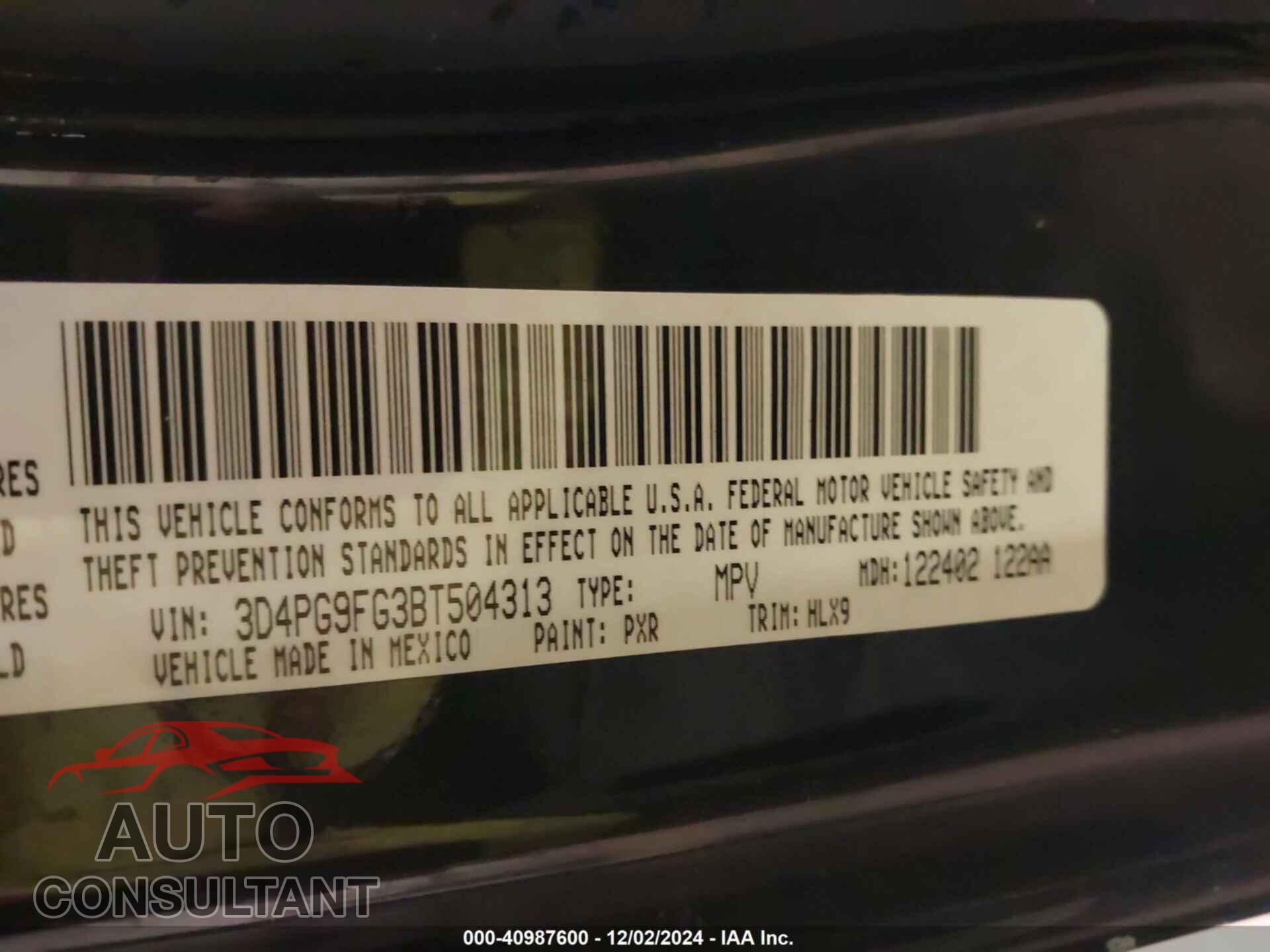 DODGE JOURNEY 2011 - 3D4PG9FG3BT504313