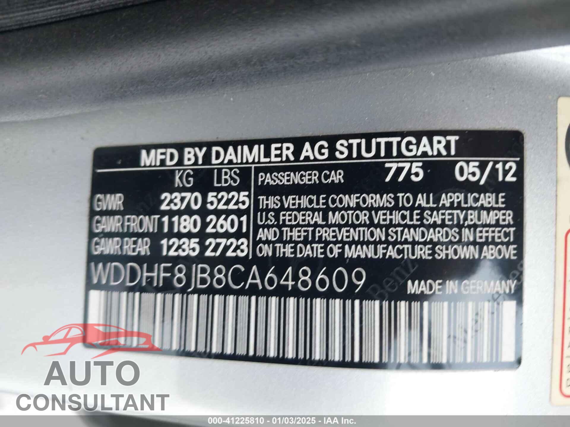 MERCEDES-BENZ E 350 2012 - WDDHF8JB8CA648609