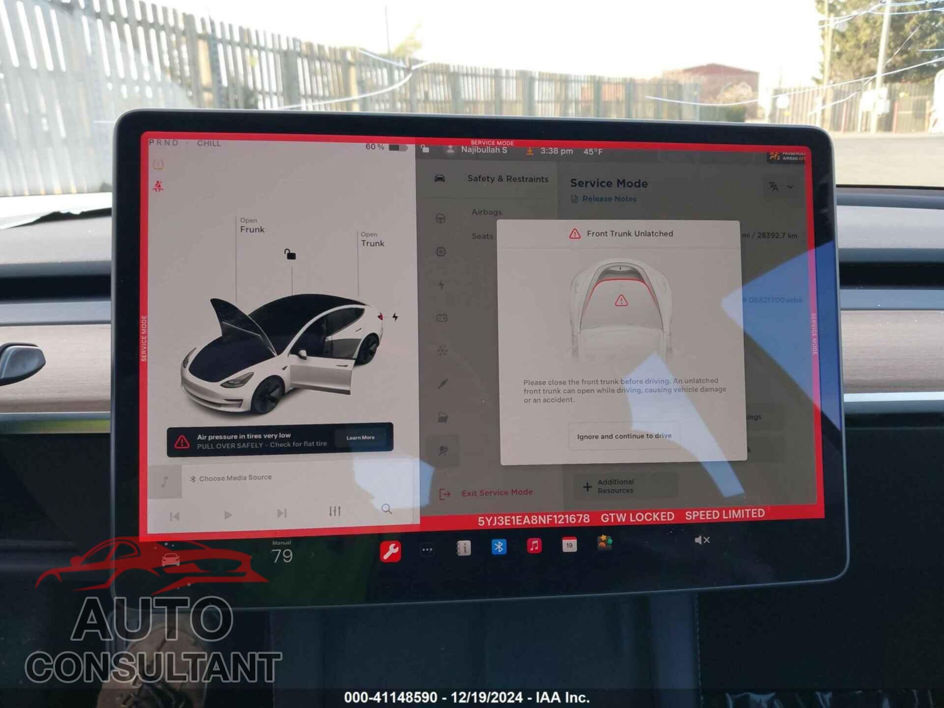 TESLA MODEL 3 2022 - 5YJ3E1EA8NF121678