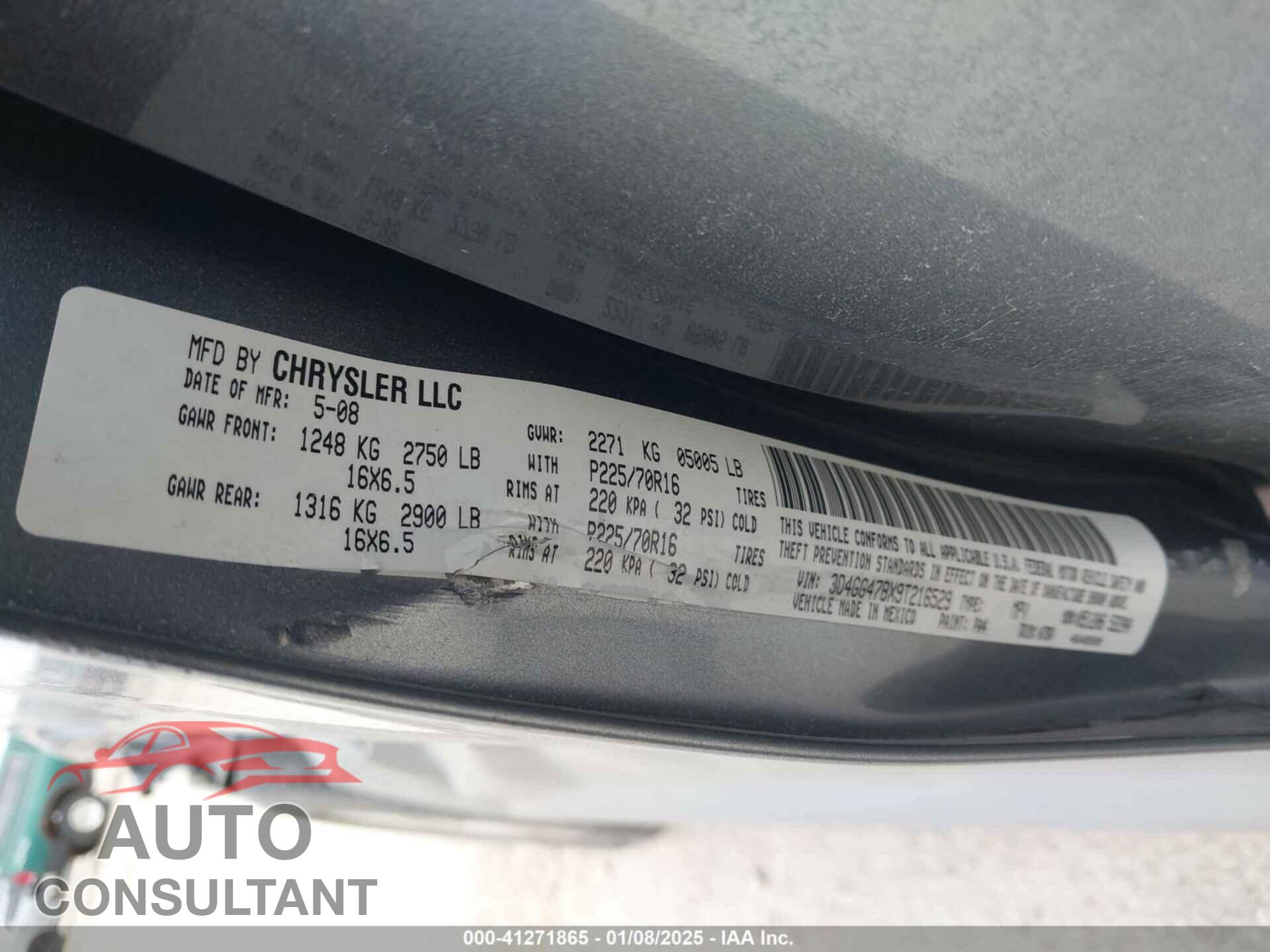 DODGE JOURNEY 2009 - 3D4GG47BX9T216529