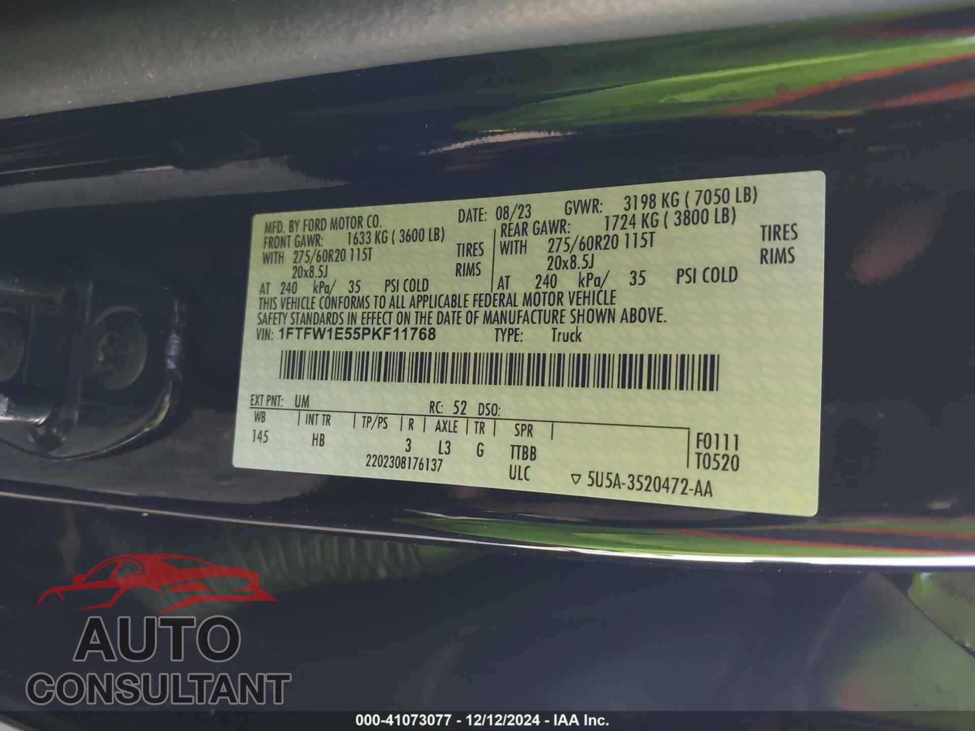 FORD F-150 2023 - 1FTFW1E55PKF11768