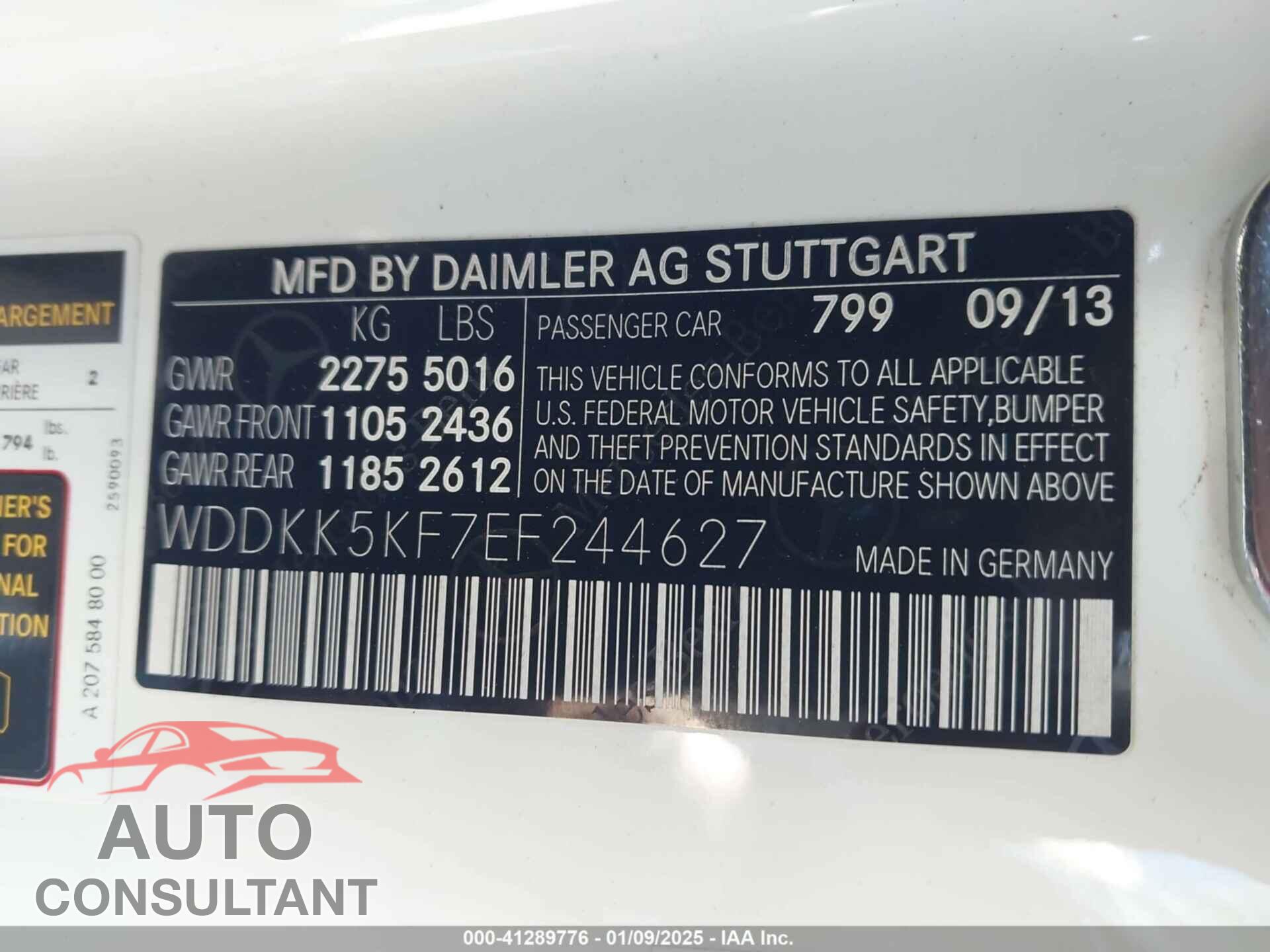 MERCEDES-BENZ E 350 2014 - WDDKK5KF7EF244627