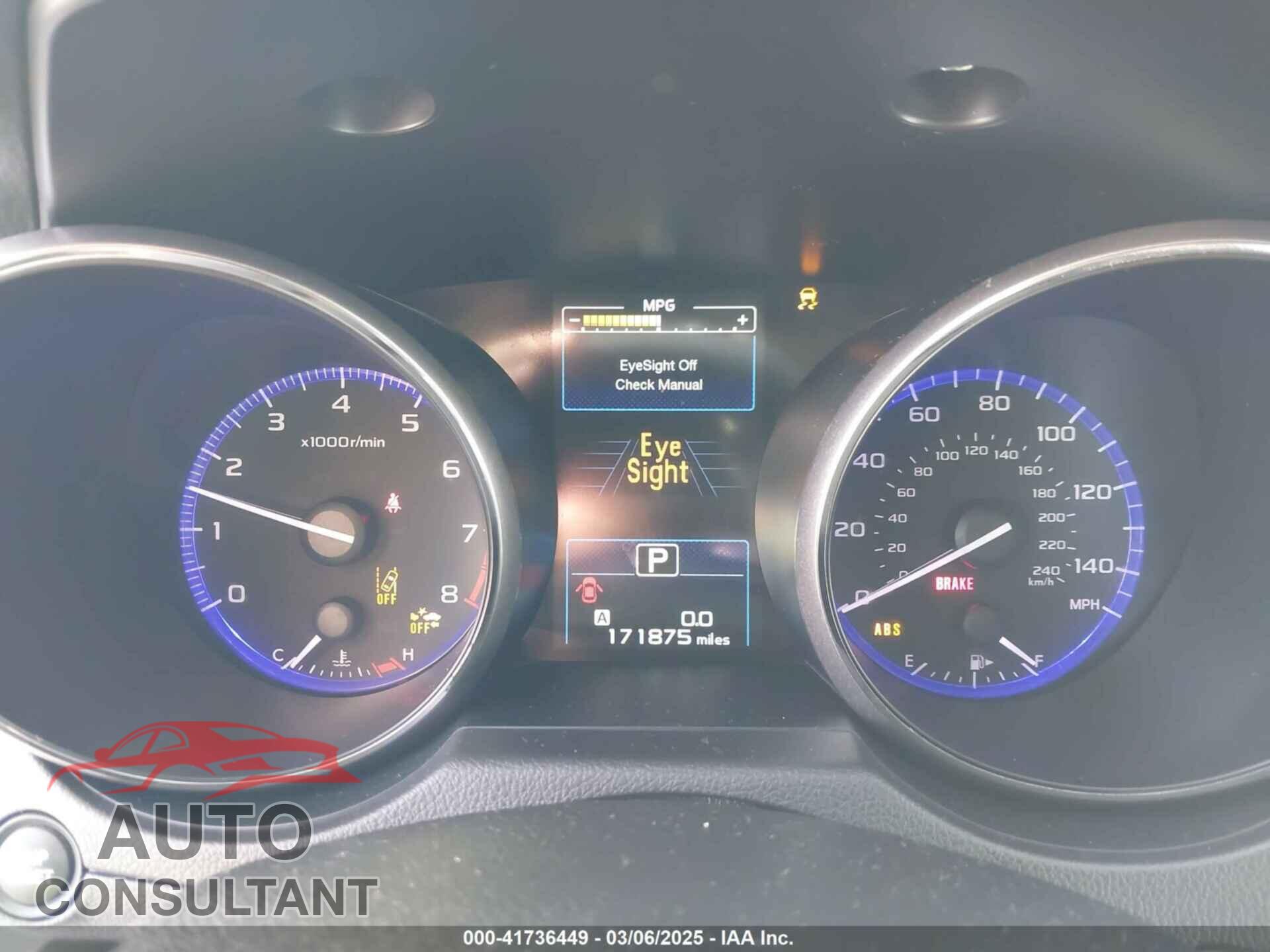 SUBARU OUTBACK 2017 - 4S4BSAFCXH3344838