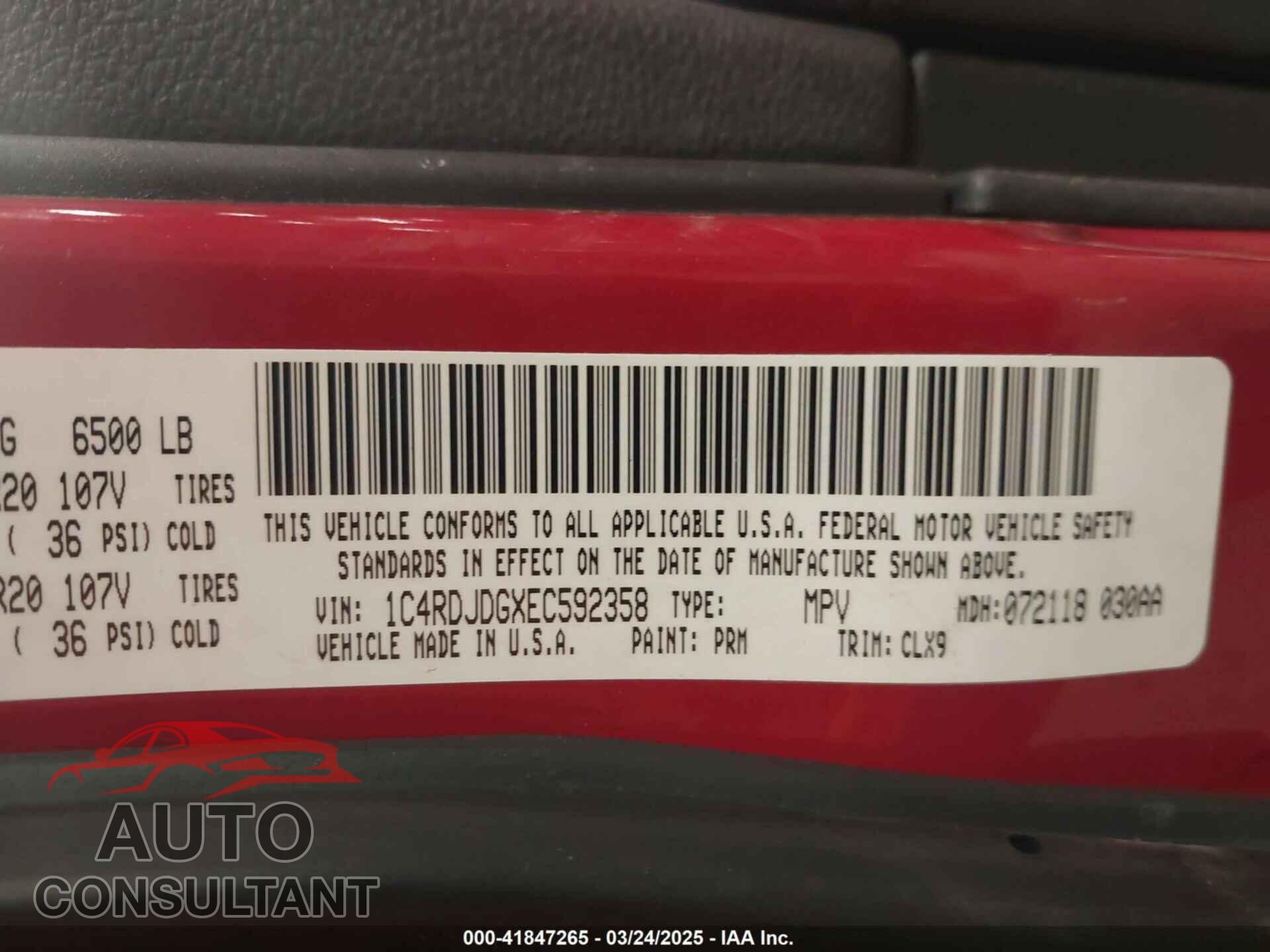 DODGE DURANGO 2014 - 1C4RDJDGXEC592358