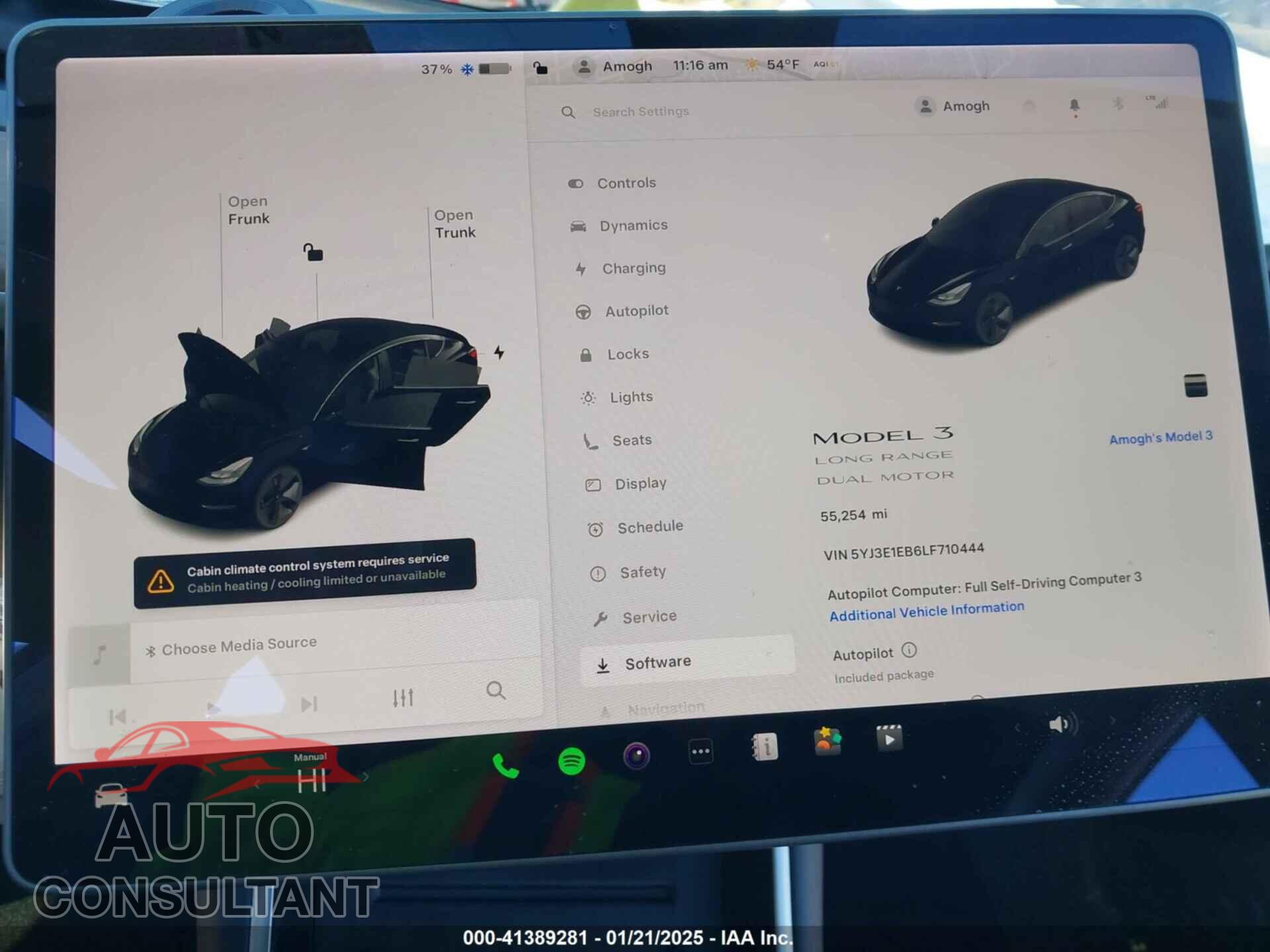 TESLA MODEL 3 2020 - 5YJ3E1EB6LF710444