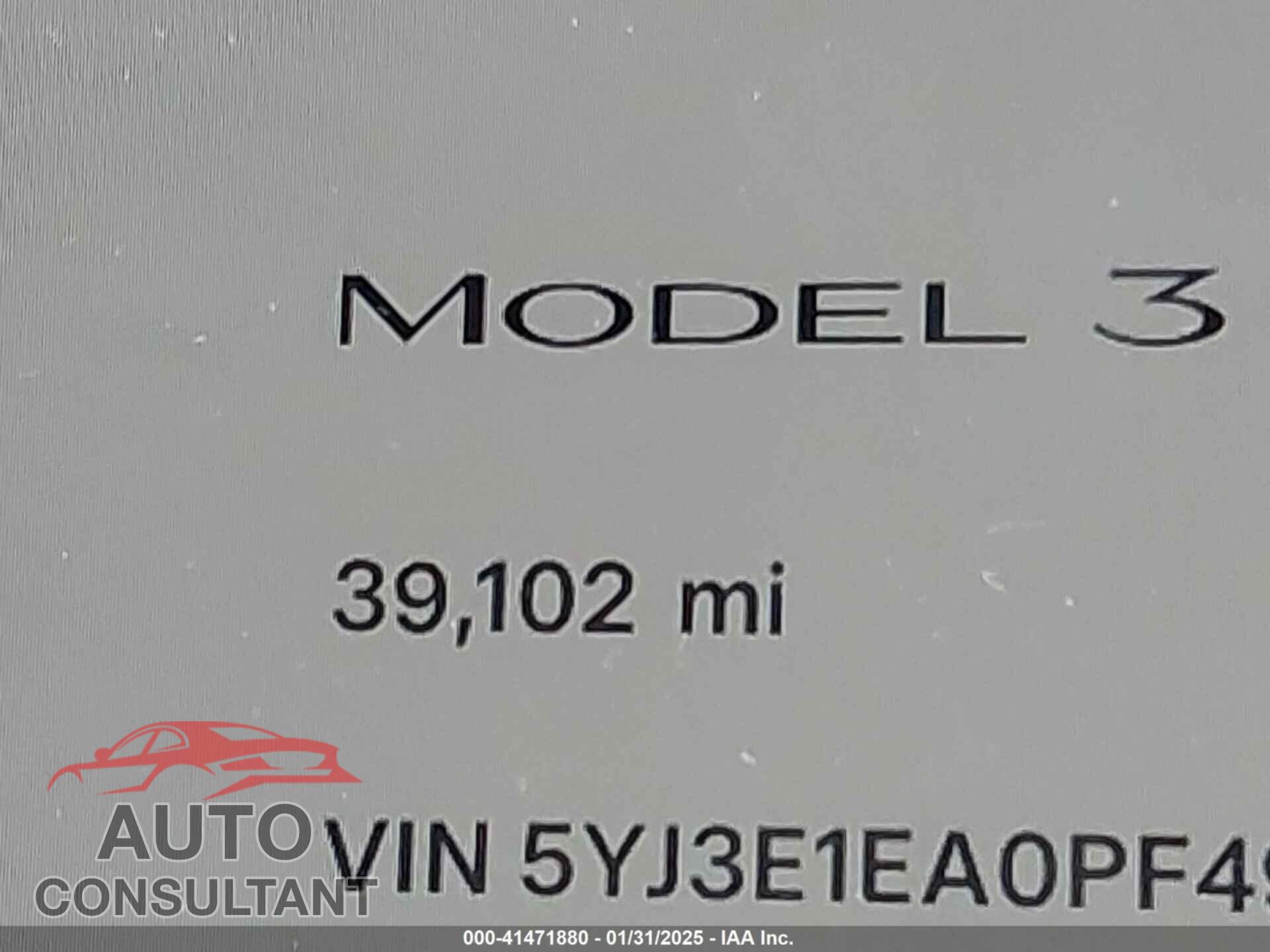 TESLA MODEL 3 2023 - 5YJ3E1EA0PF498895