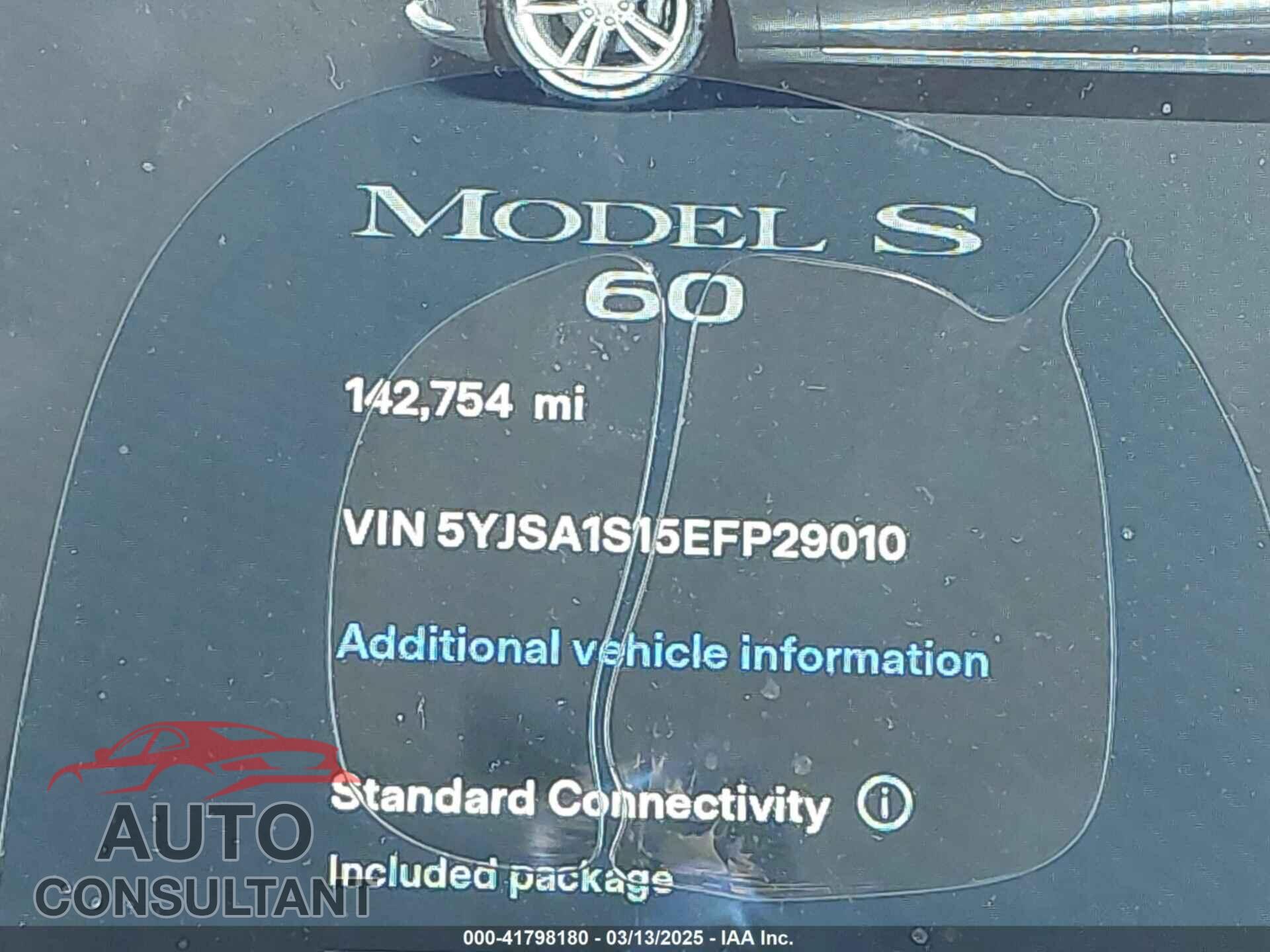 TESLA MODEL S 2014 - 5YJSA1S15EFP29010