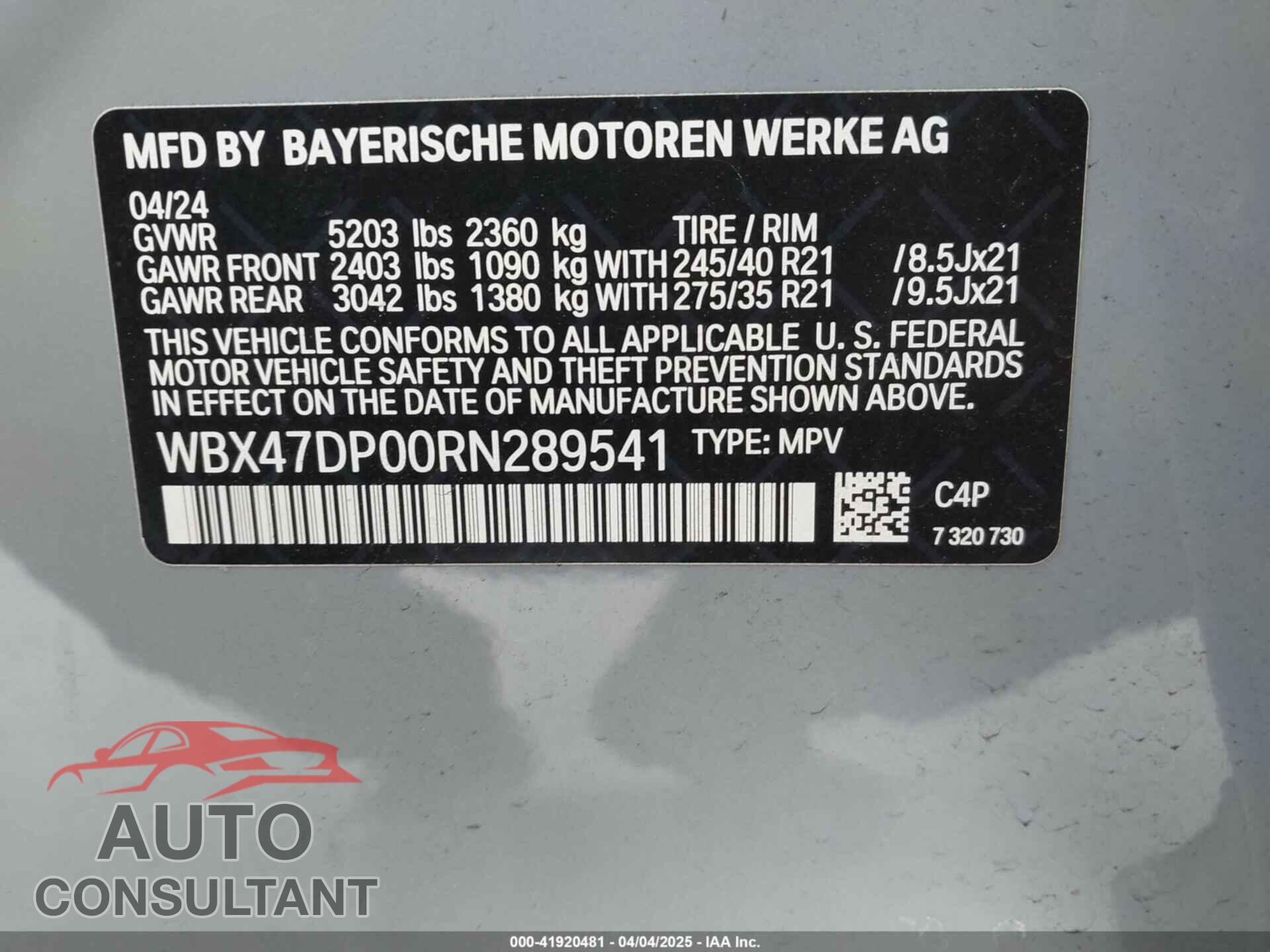 BMW X3 2024 - WBX47DP00RN289541