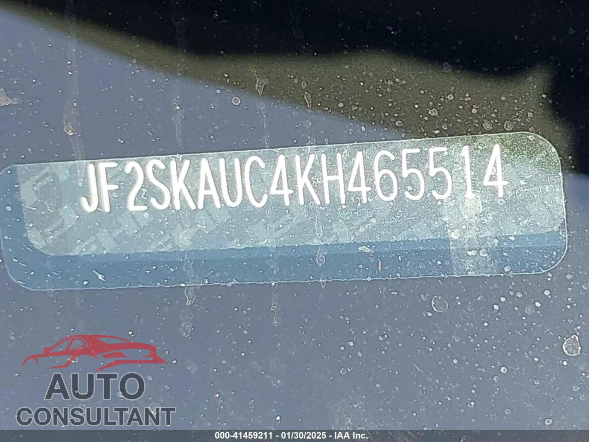 SUBARU FORESTER 2019 - JF2SKAUC4KH465514